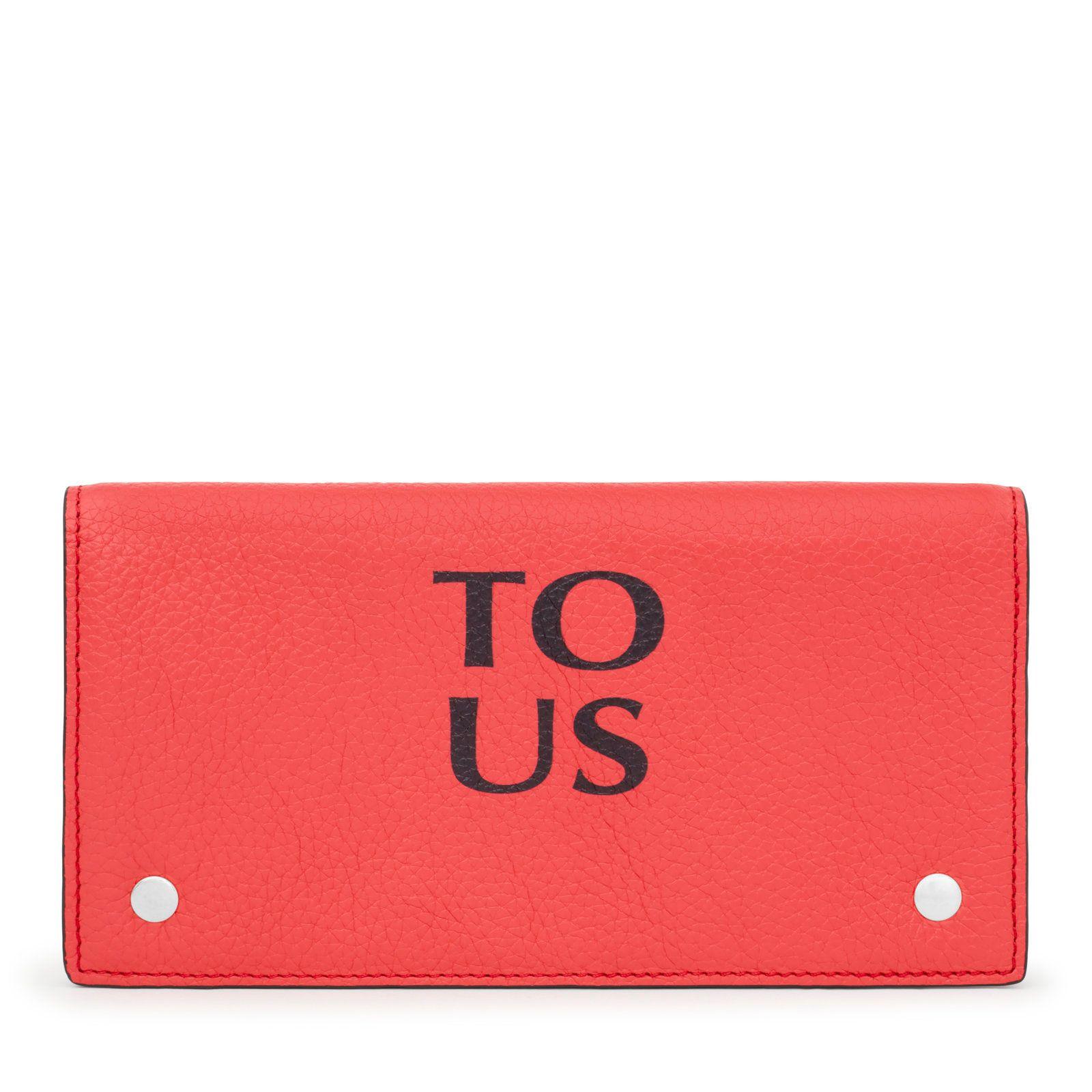 Billetera Flat de piel coral Balloon TOUS-0