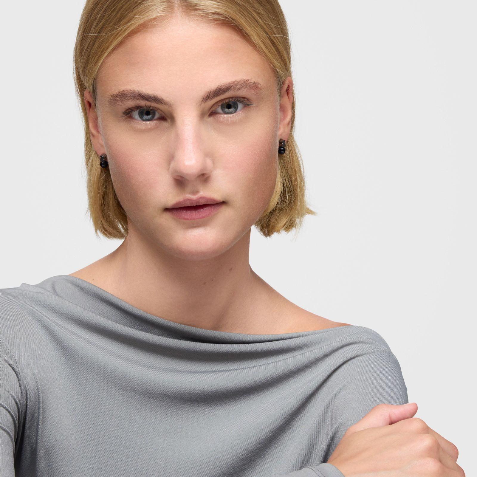 Aros de plata dark silver y ojo de halcón Icon Mesh-4