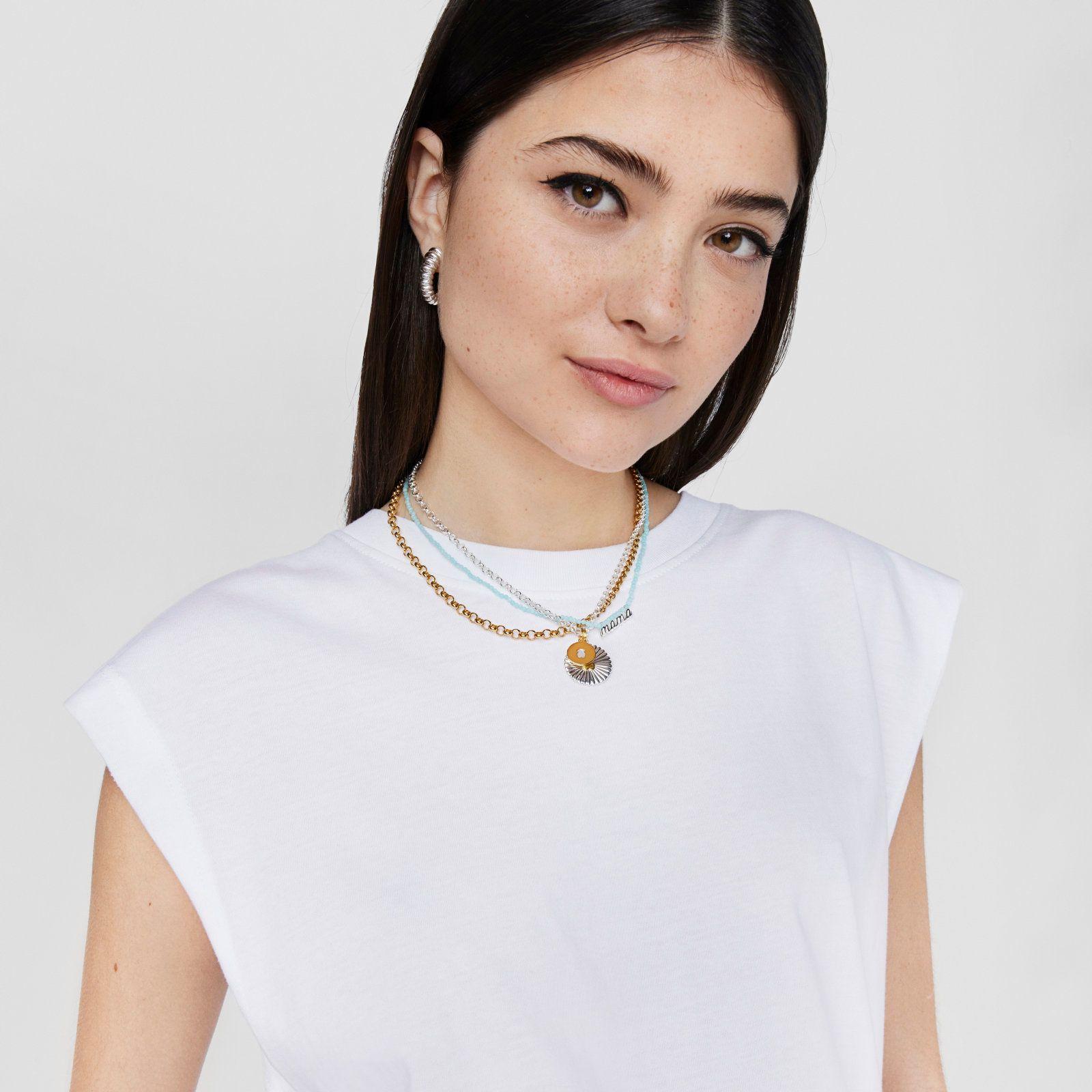 Colgante medalla de plata vermeil y nácar oso Aelita-4