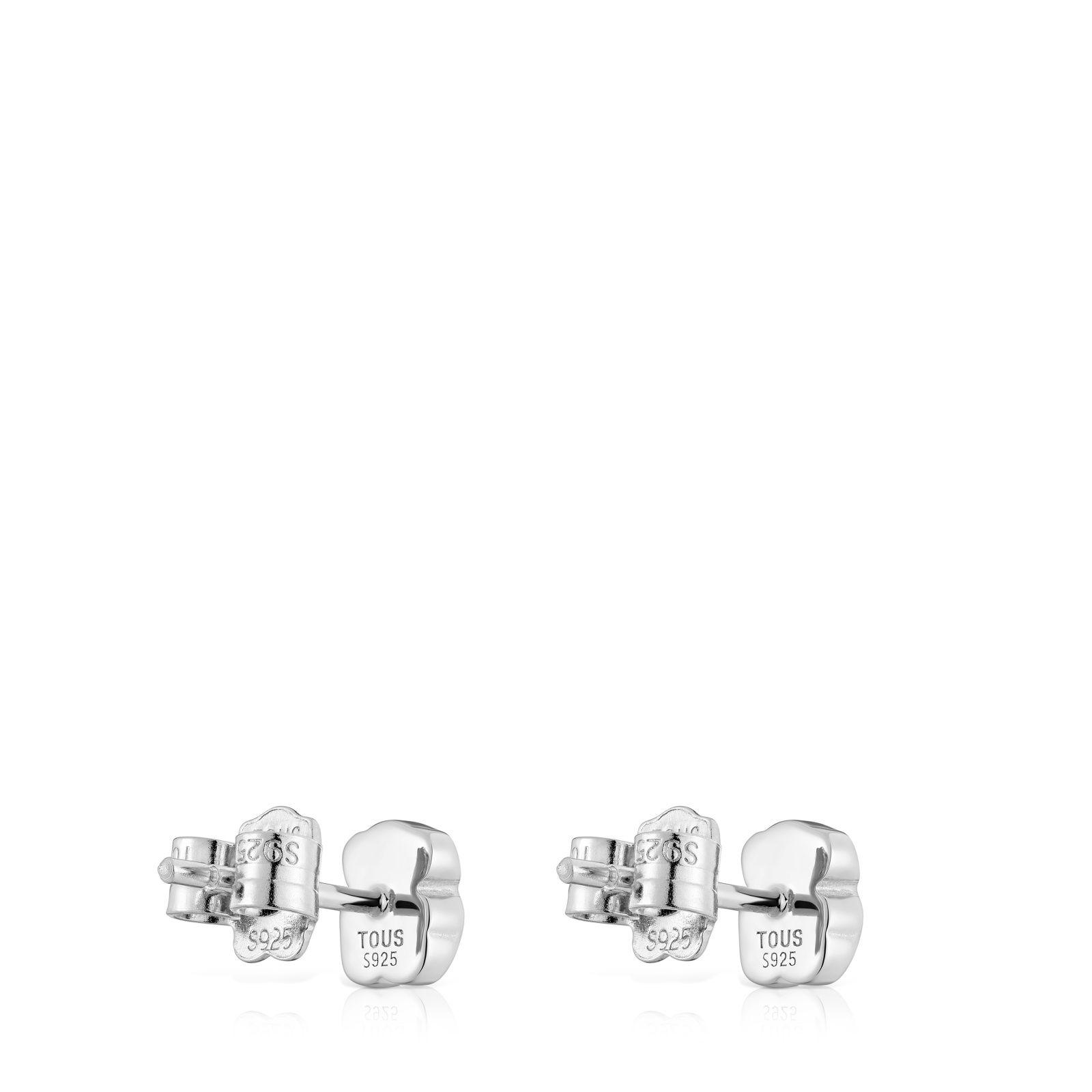 Pendientes oso de plata y ónix 6 mm Icon Color-2