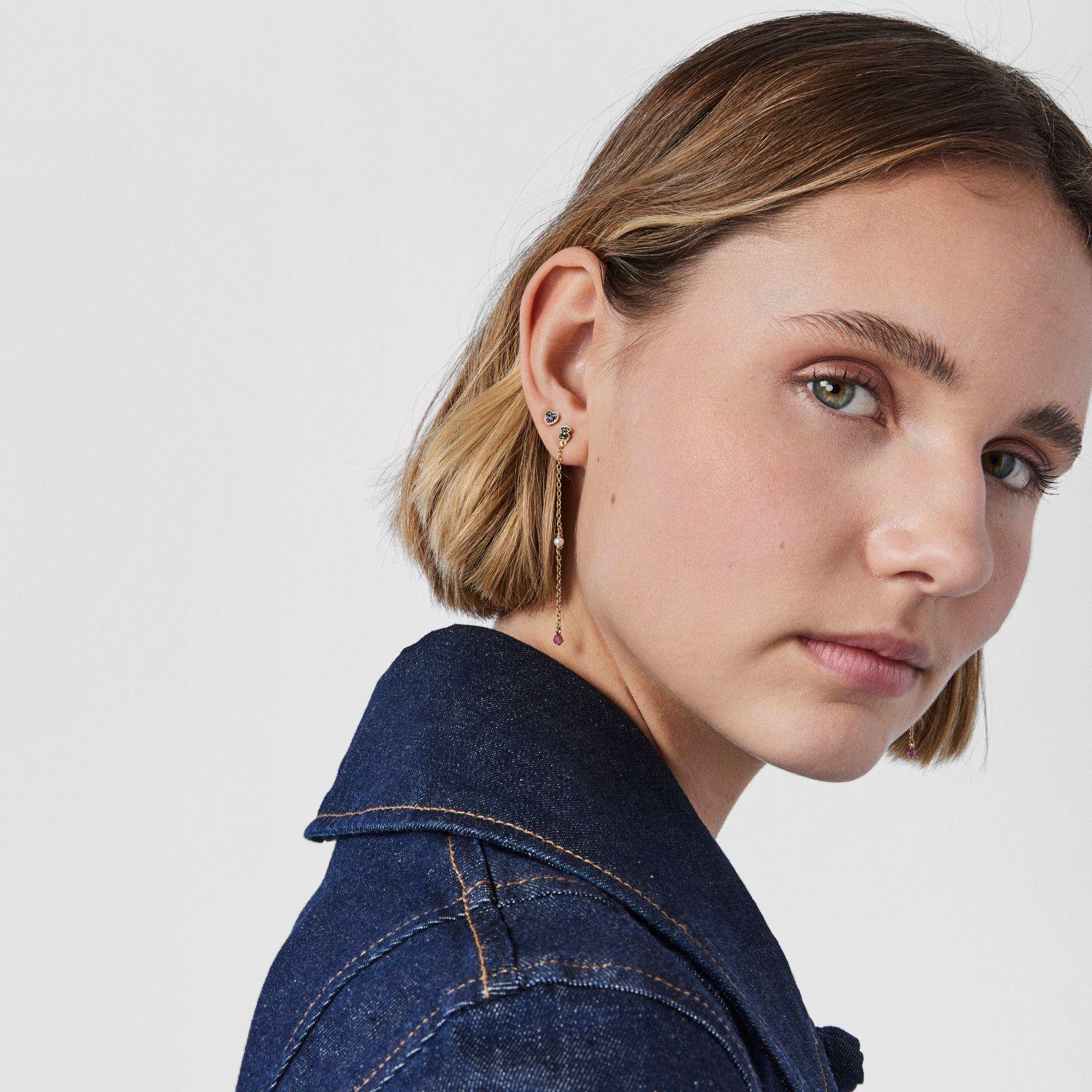 Aros de plata vermeil, cromodiópsidos  TOUS New Motif-6