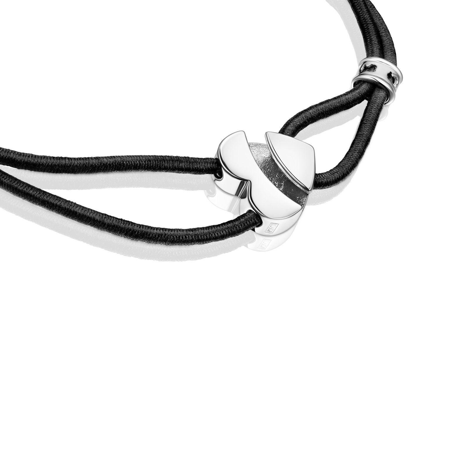 Pulsera elástica negra con corazón de plata Sweet Dolls Tous-2