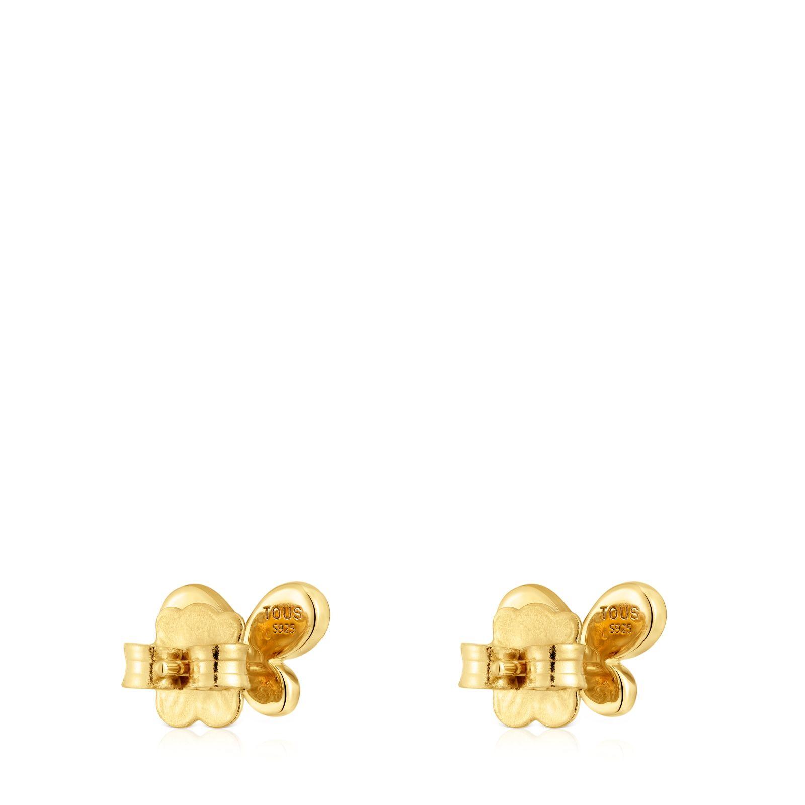 Aros con baño de oro de 18 kt sobre plata y amatista Daisy-2