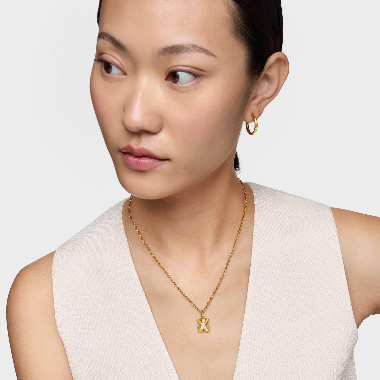 Colgante con baño de oro 18 kt sobre plata oso proyectado y diamantes TOUS Sweet 40s-4