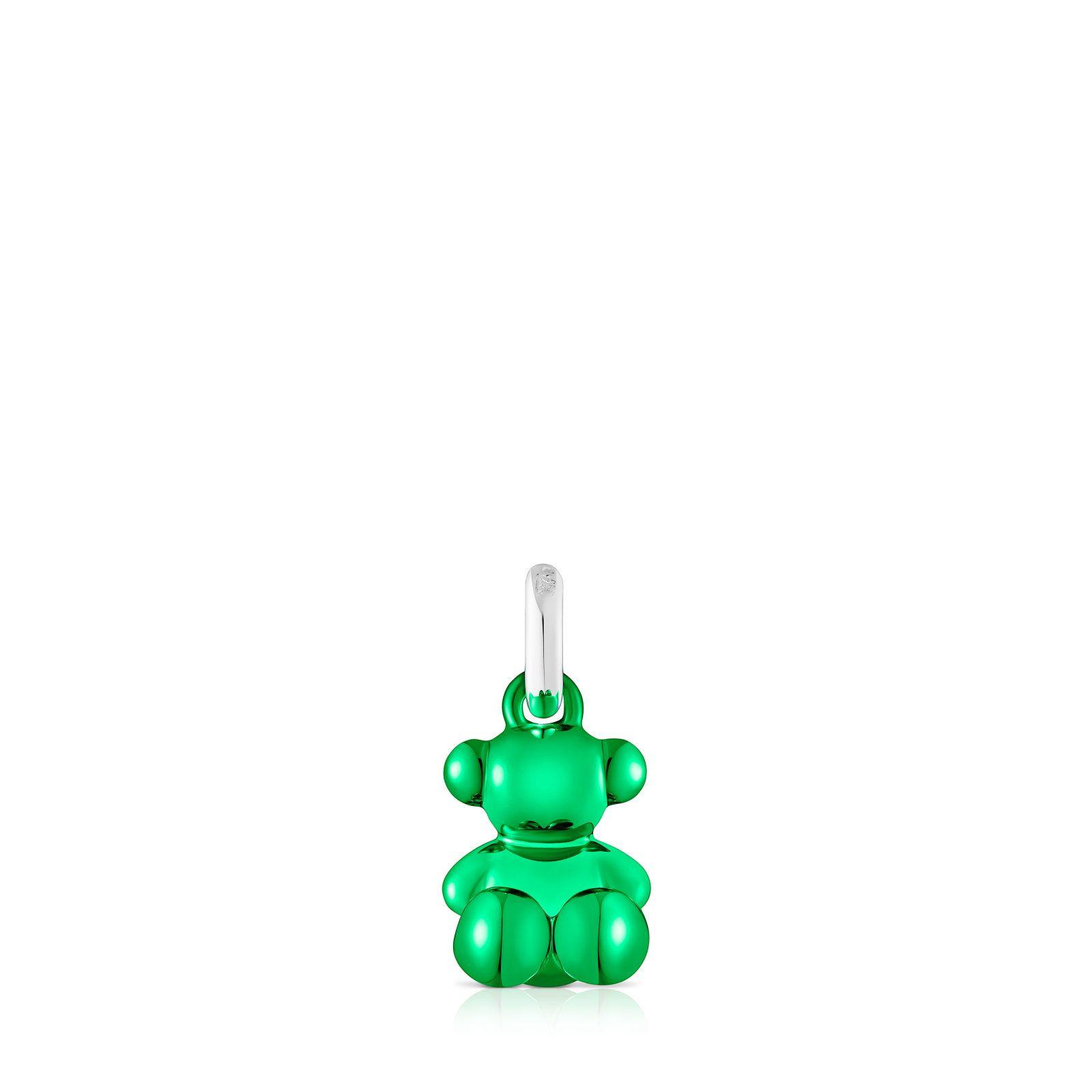 Colgante oso pequeño de acero en color verde Bold Bear-0