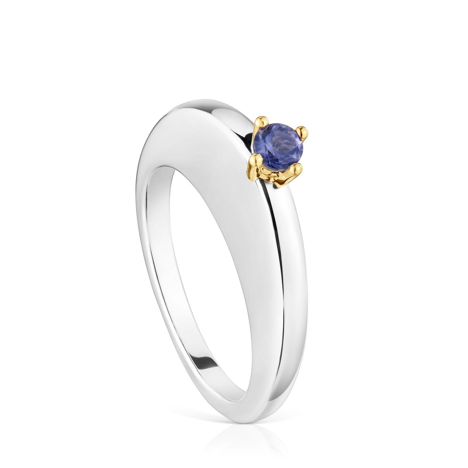Anillo grande bicolor oval y iolita My Other Half-0