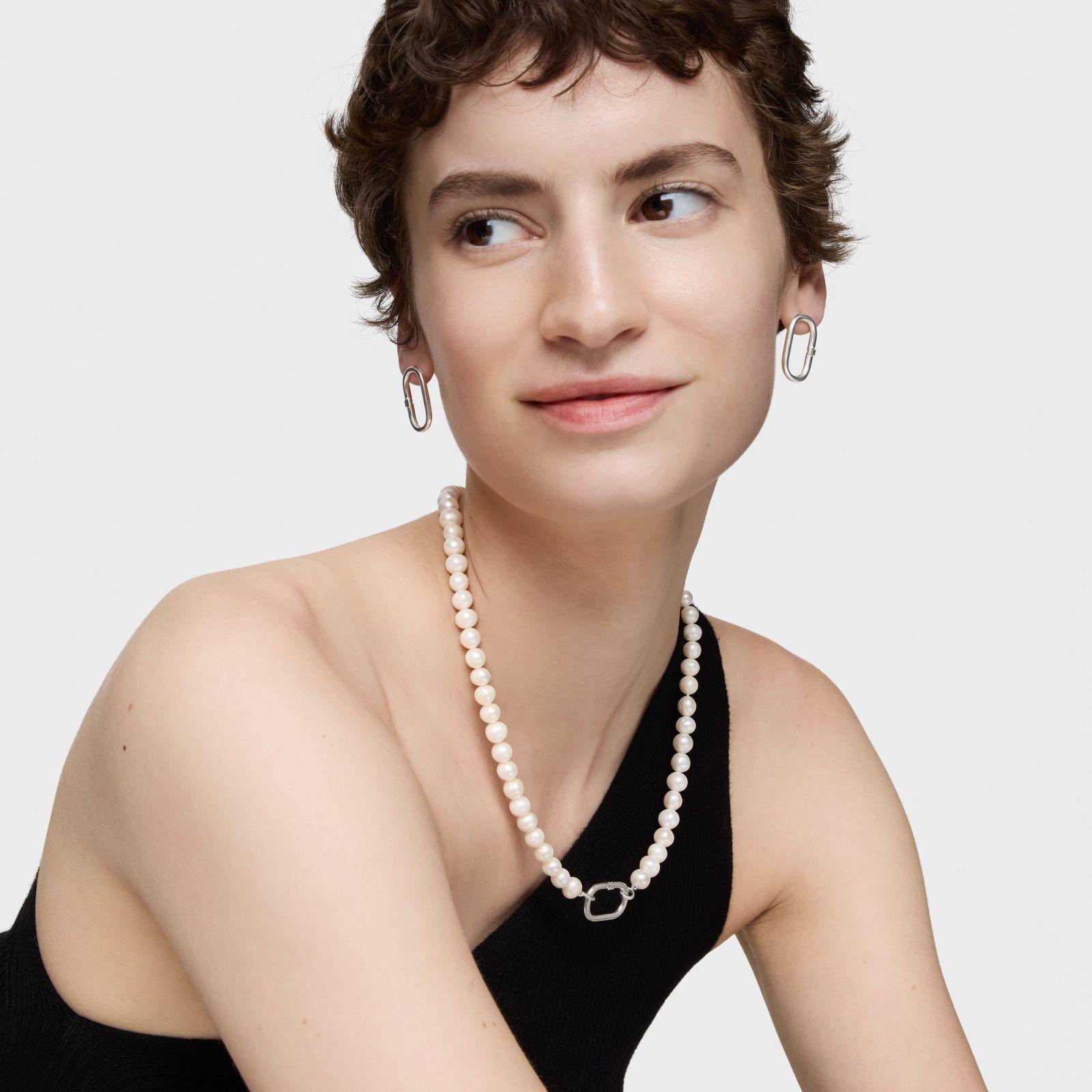 Collar de plata y perlas de 8 mm Hold-3