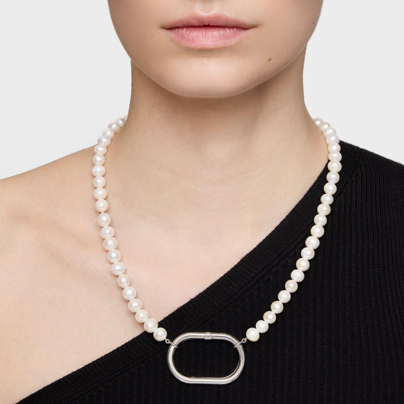 Collar de plata y perlas de 8 mm Hold-4