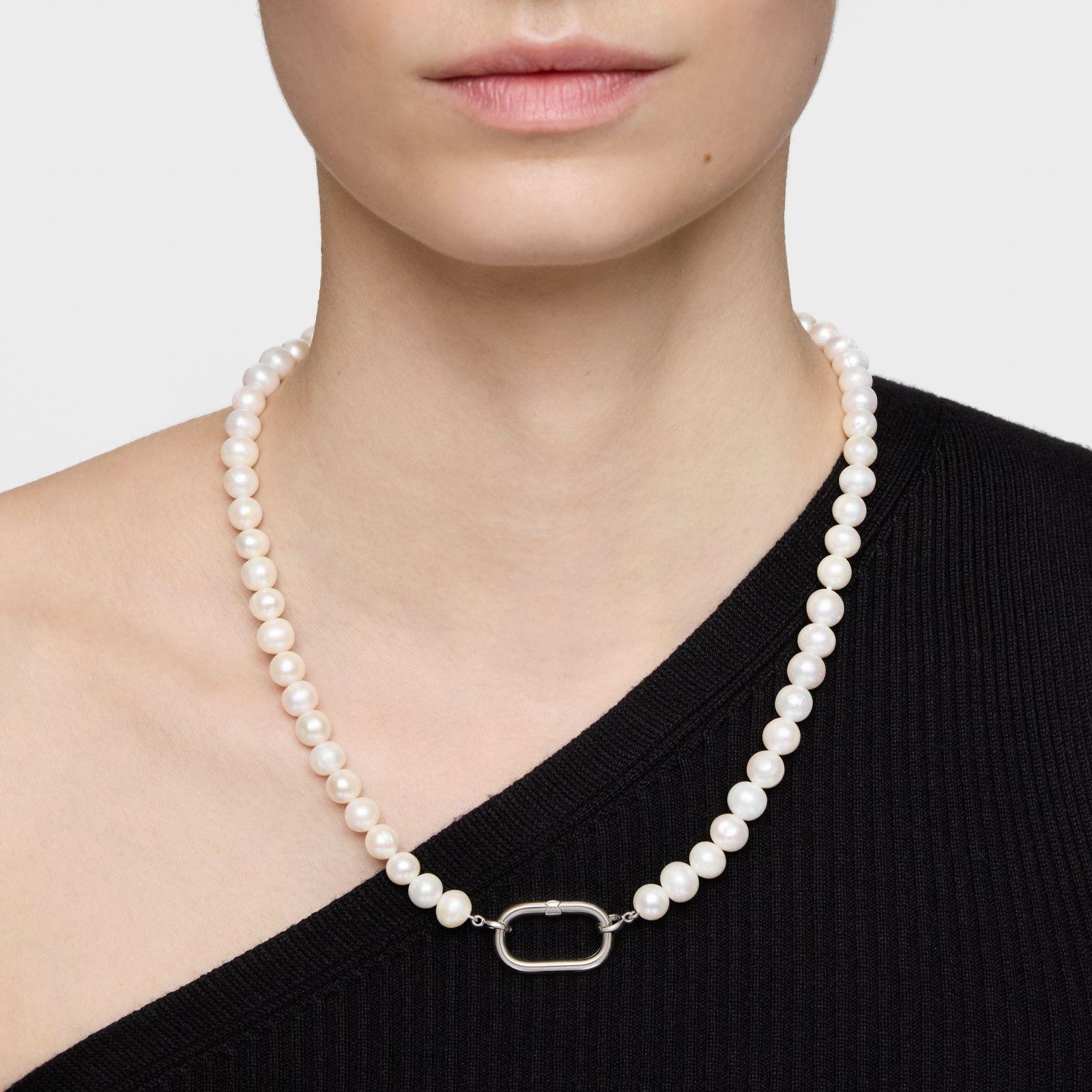 Collar de plata y perlas de 8 mm Hold-5