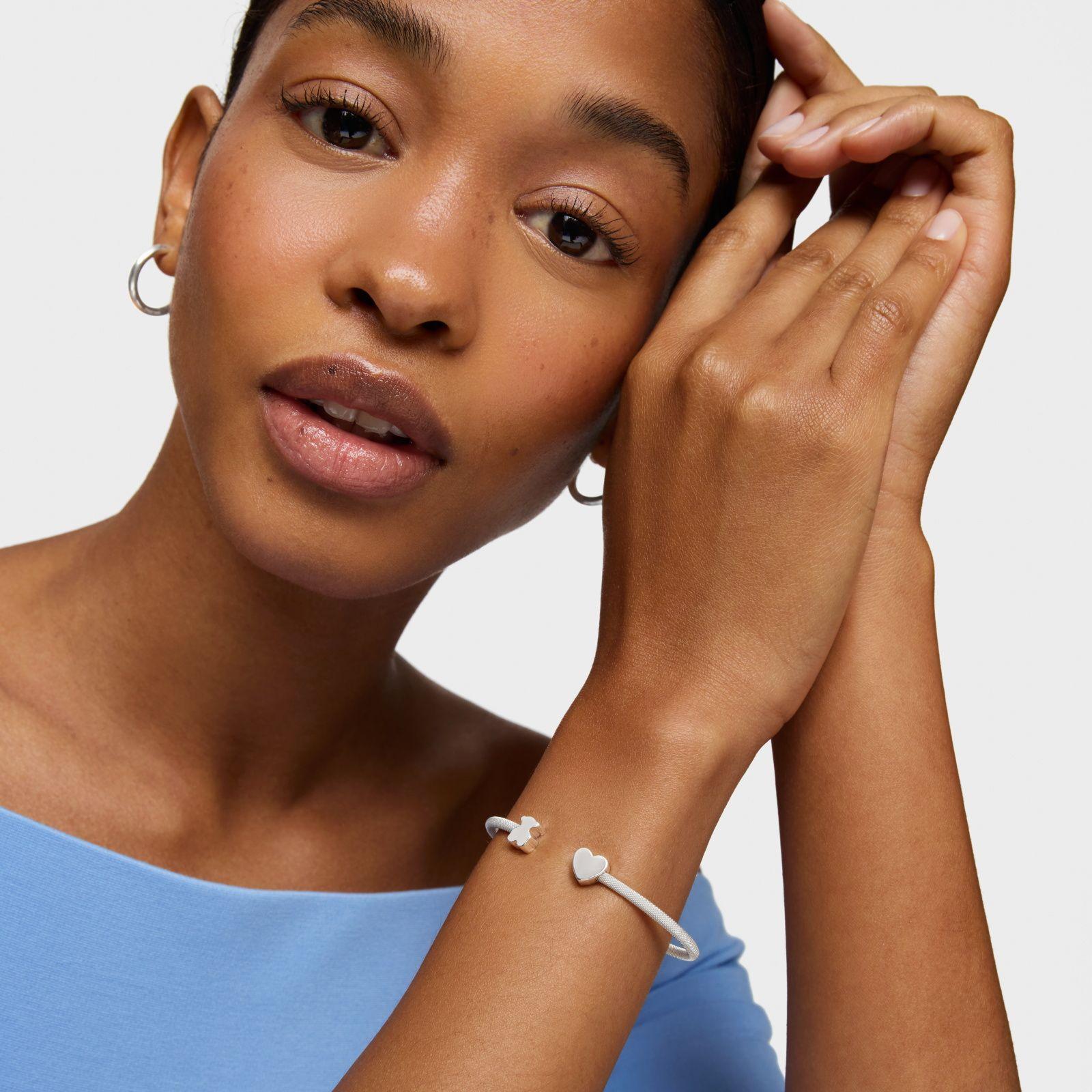 Pulsera esclava de plata y motivos Icon Mesh-3