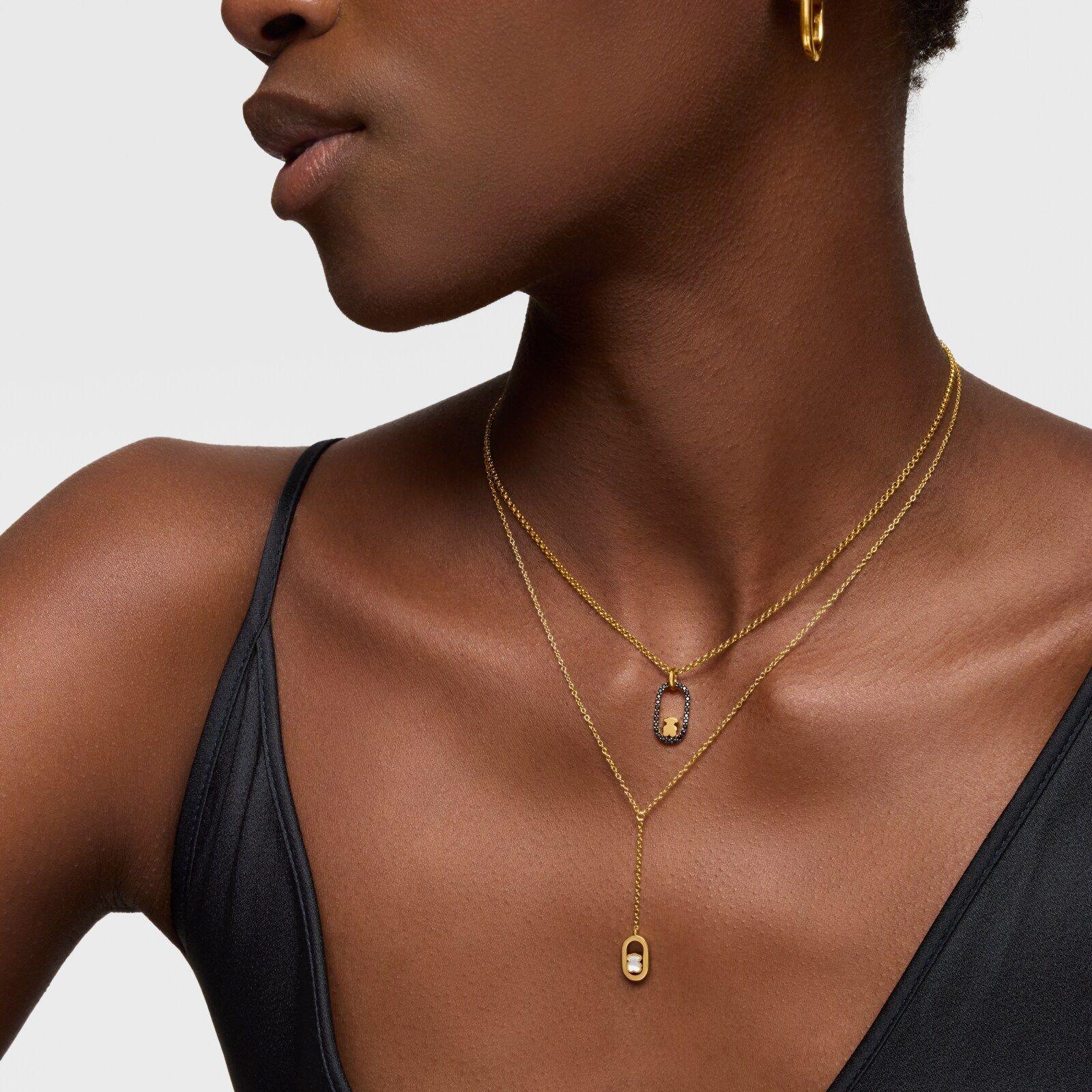 Collar baño de oro 18 kt sobre plata y nácar Camille-4