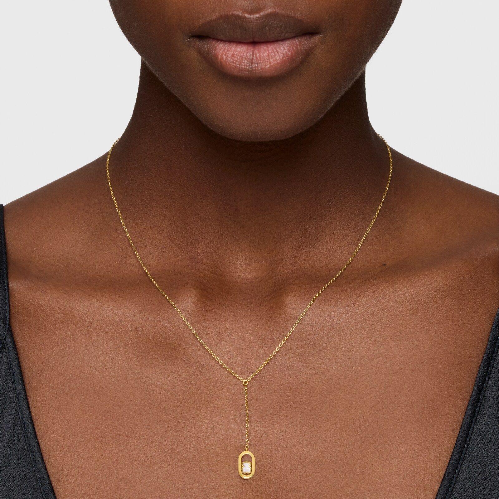 Collar baño de oro 18 kt sobre plata y nácar Camille-5