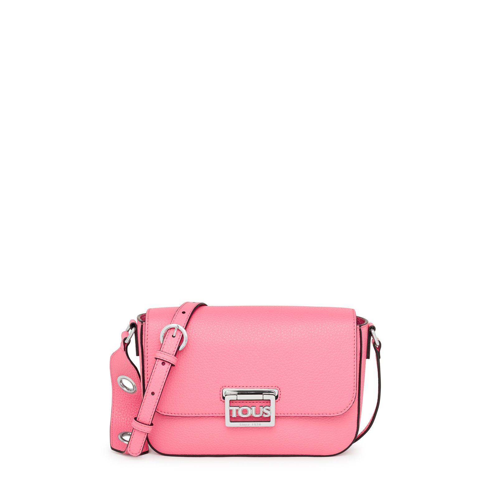 Bandolera pequeña de piel rosa Legacy Tous-0