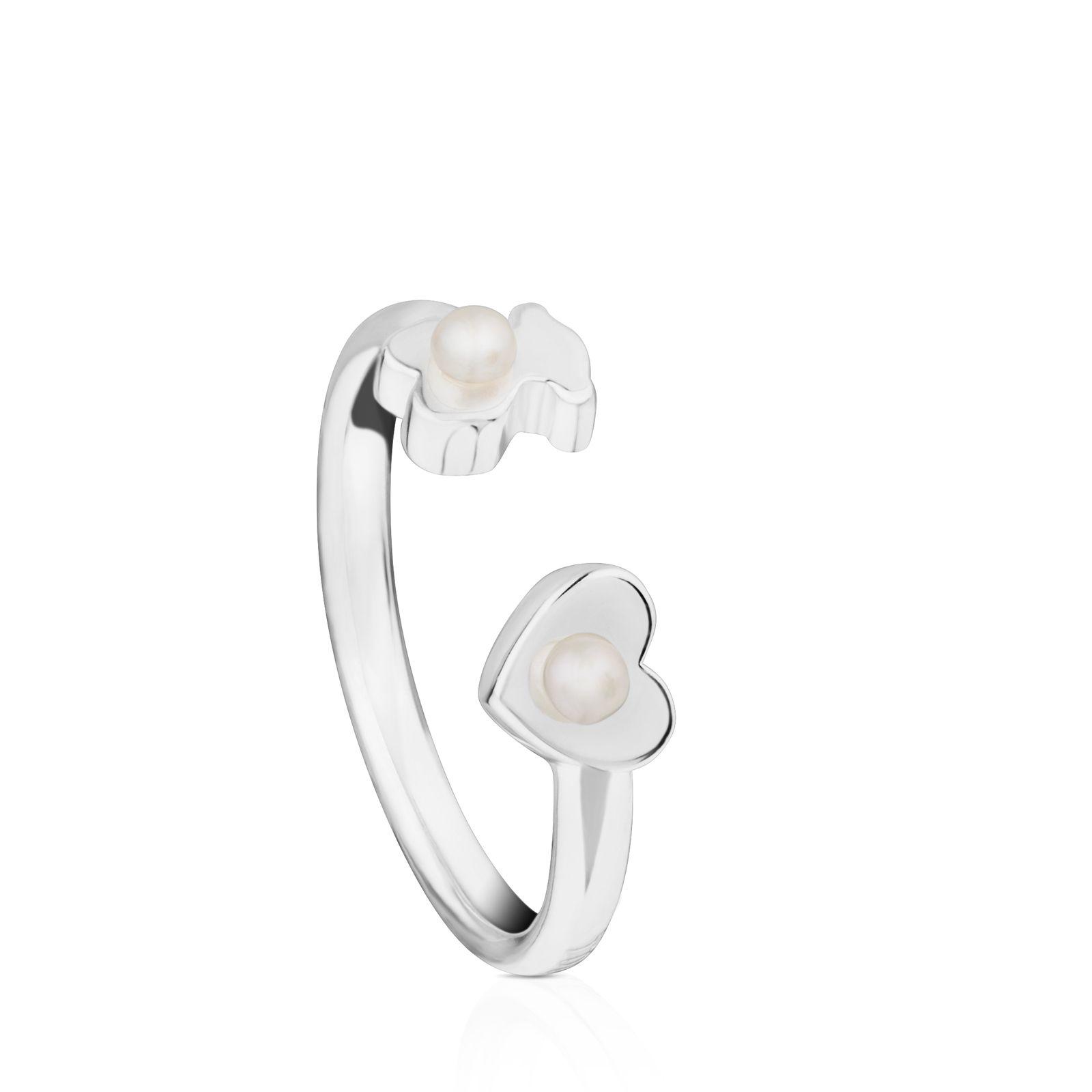 Anillo Tous Super Power de Plata con Perlas-0