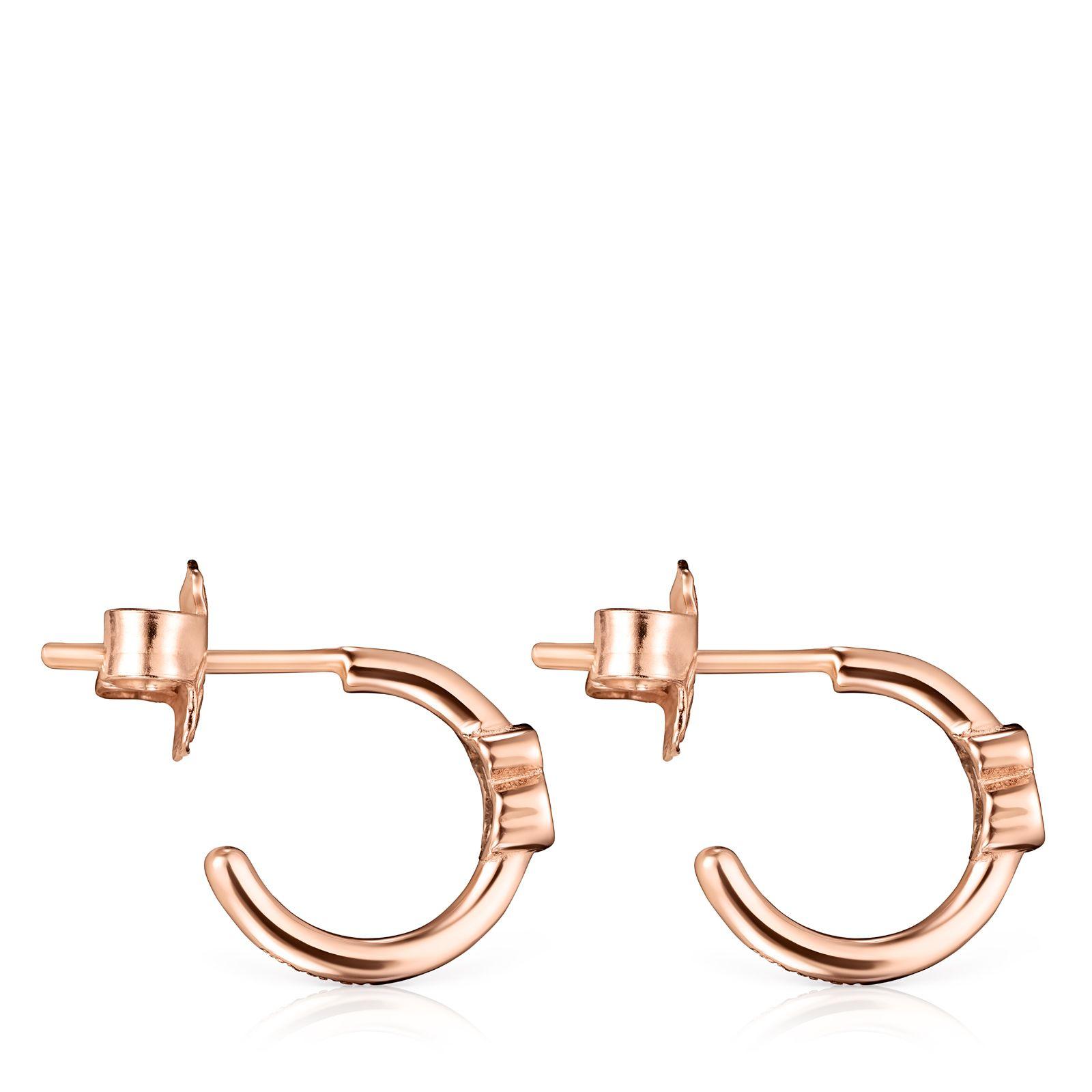 Aros Motif de Plata Vermeil rosa con Espinelas Tous-2