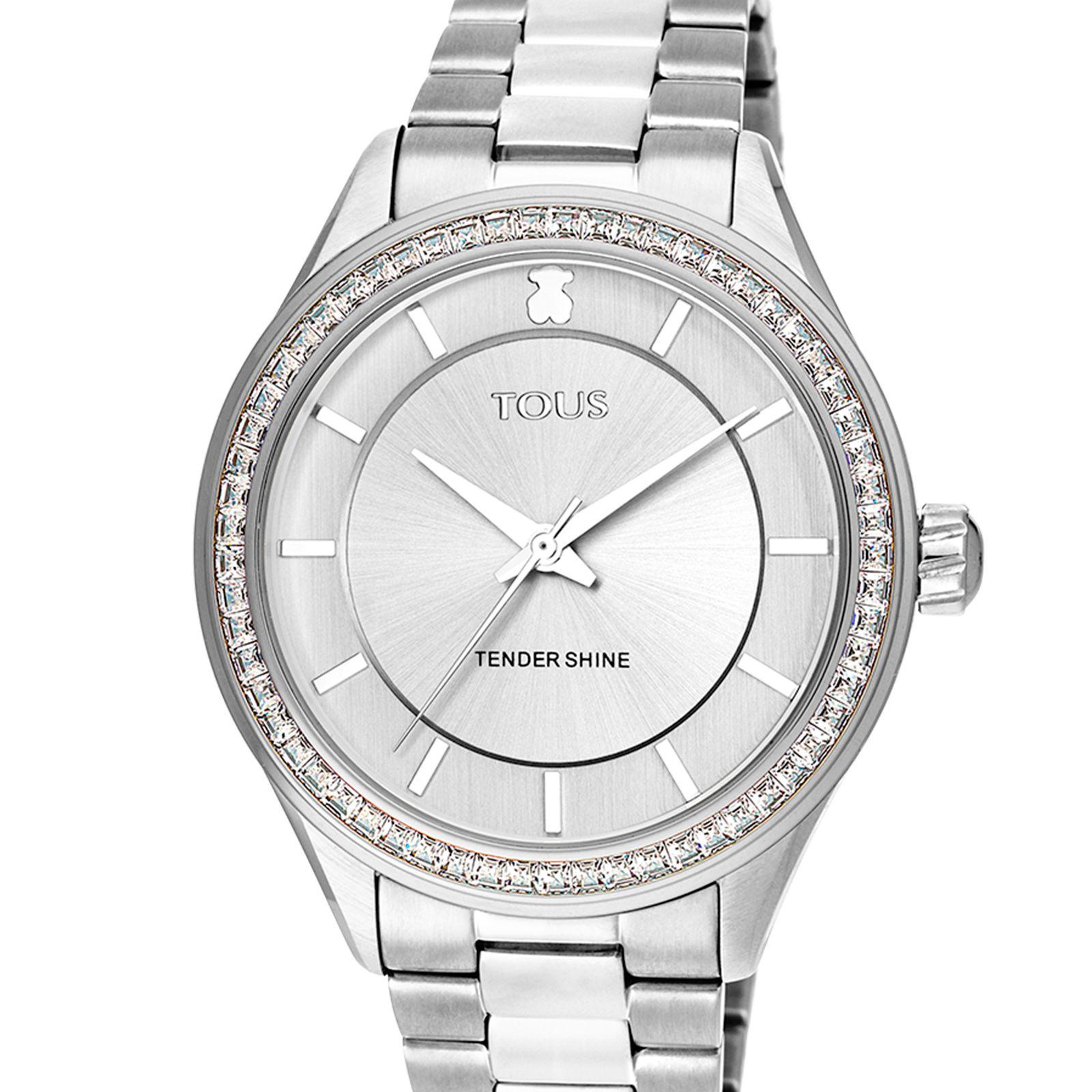 Reloj T-Shine de acero con zirconias cúbicas-2