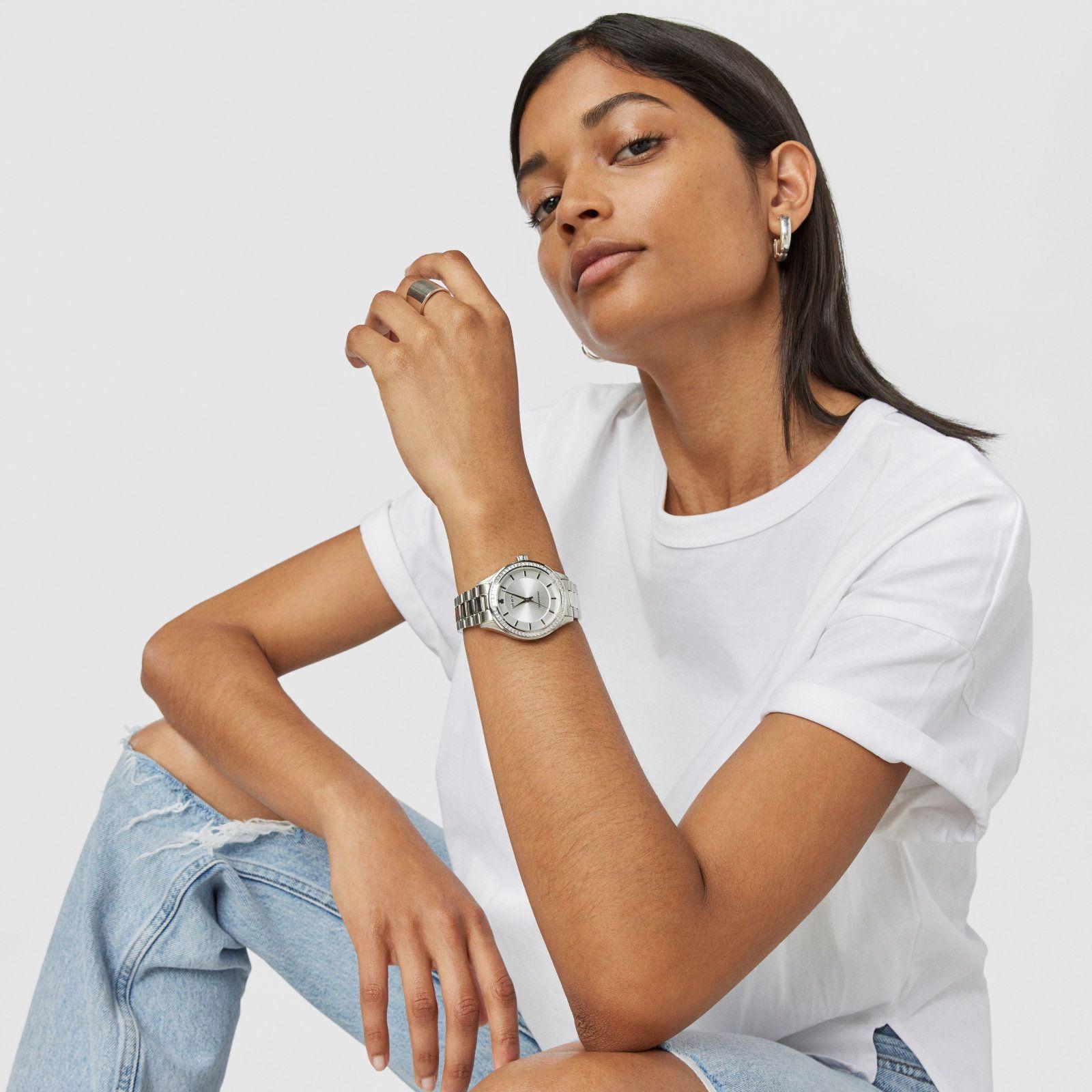 Reloj T-Shine de acero con zirconias cúbicas-6