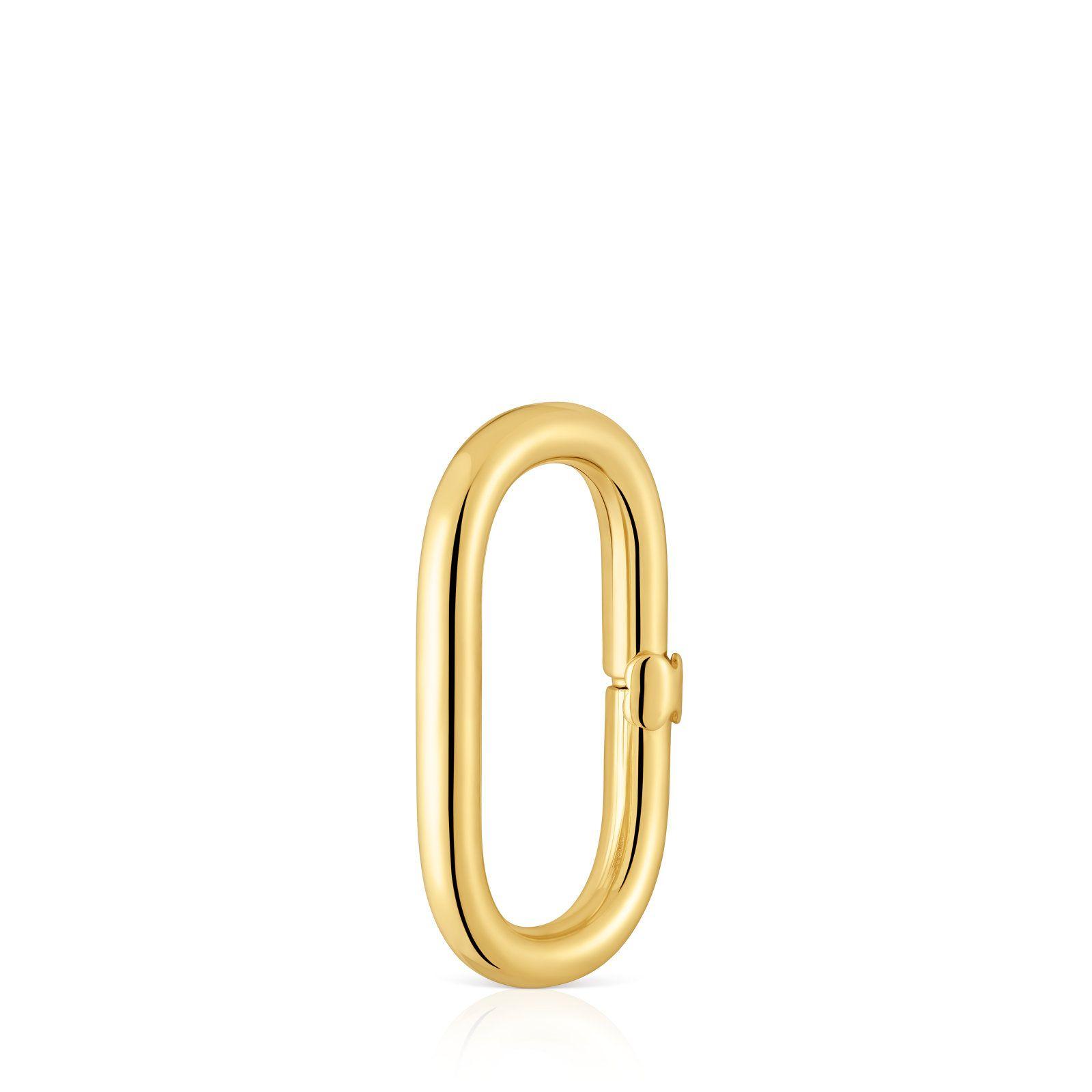 Anilla grande con baño de oro 18 kt sobre plata Hold Oval-1