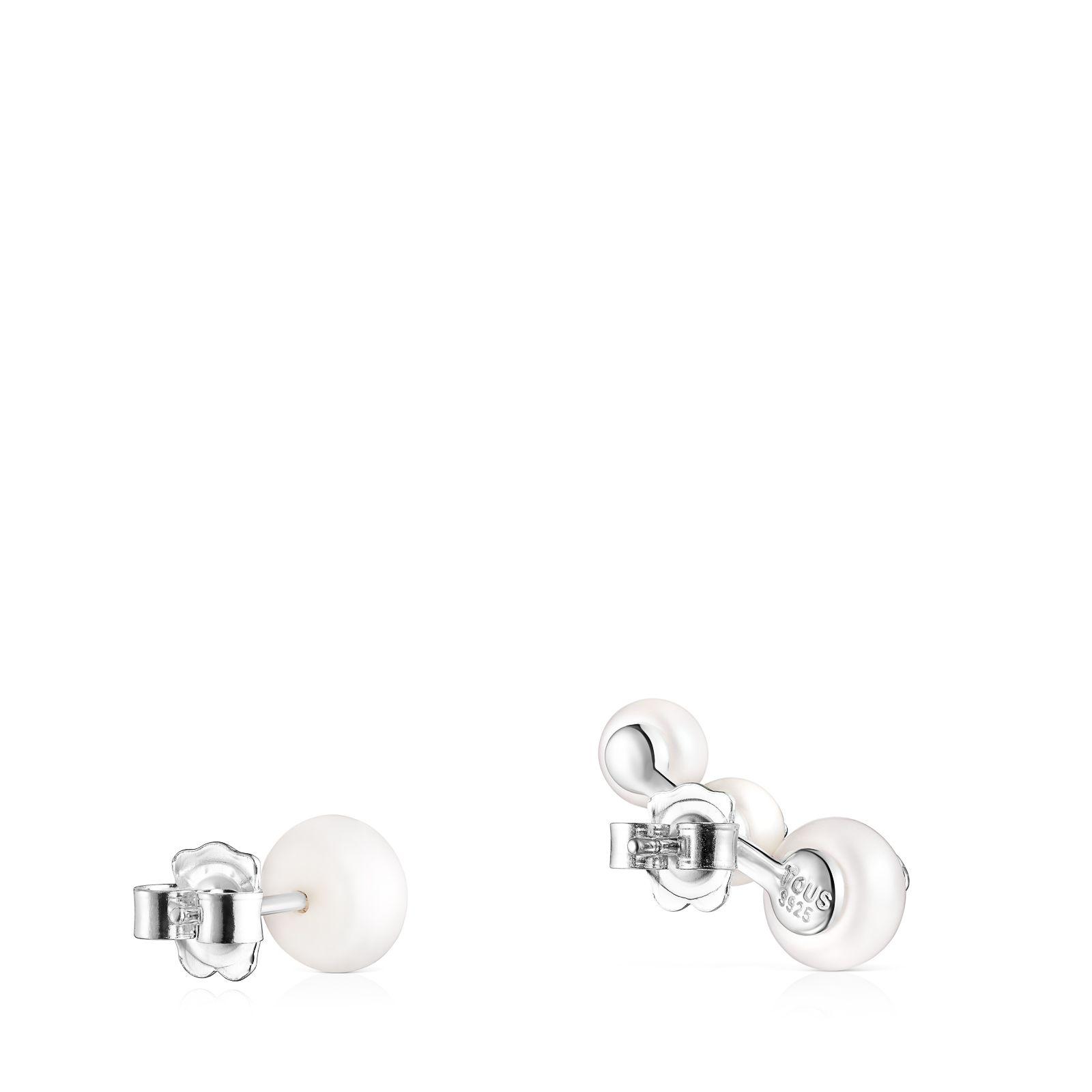 Pendientes  irregular Icon Pearl de plata y perla Tous-2
