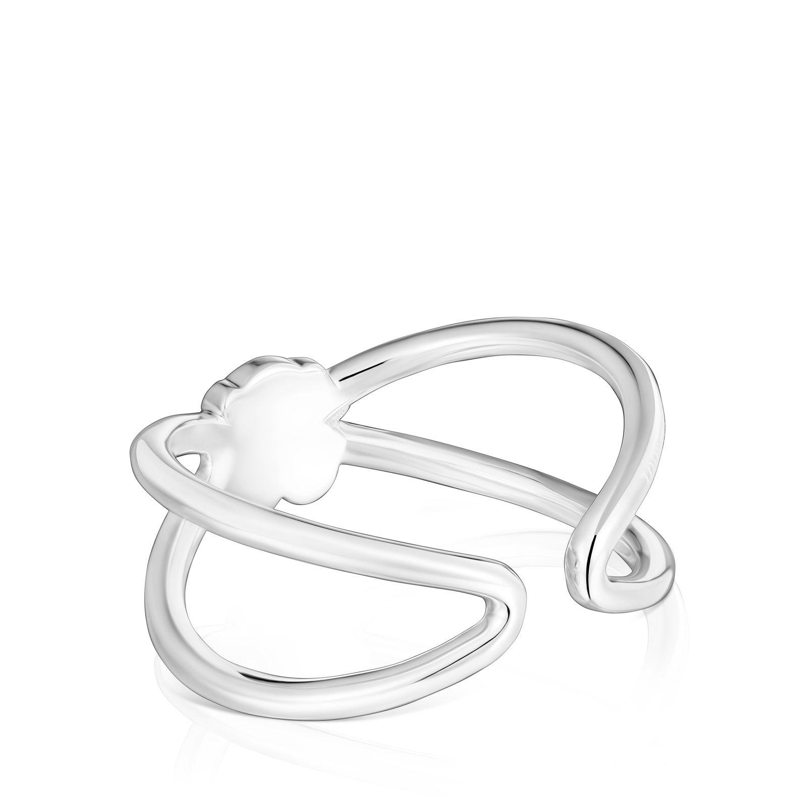 Anillo abierto oso de plata Icon Metal-2