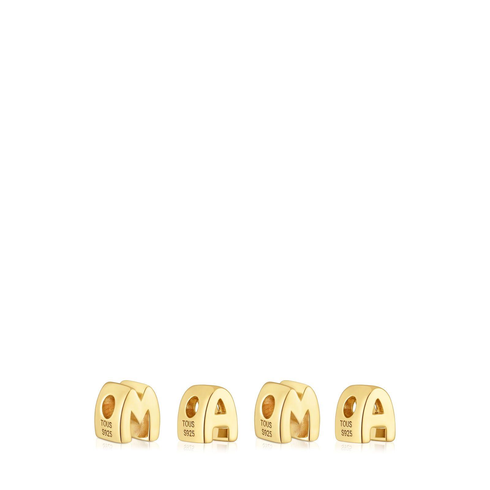 Pack charms TOUS Mama con baño de oro 18 kt sobre plata-2