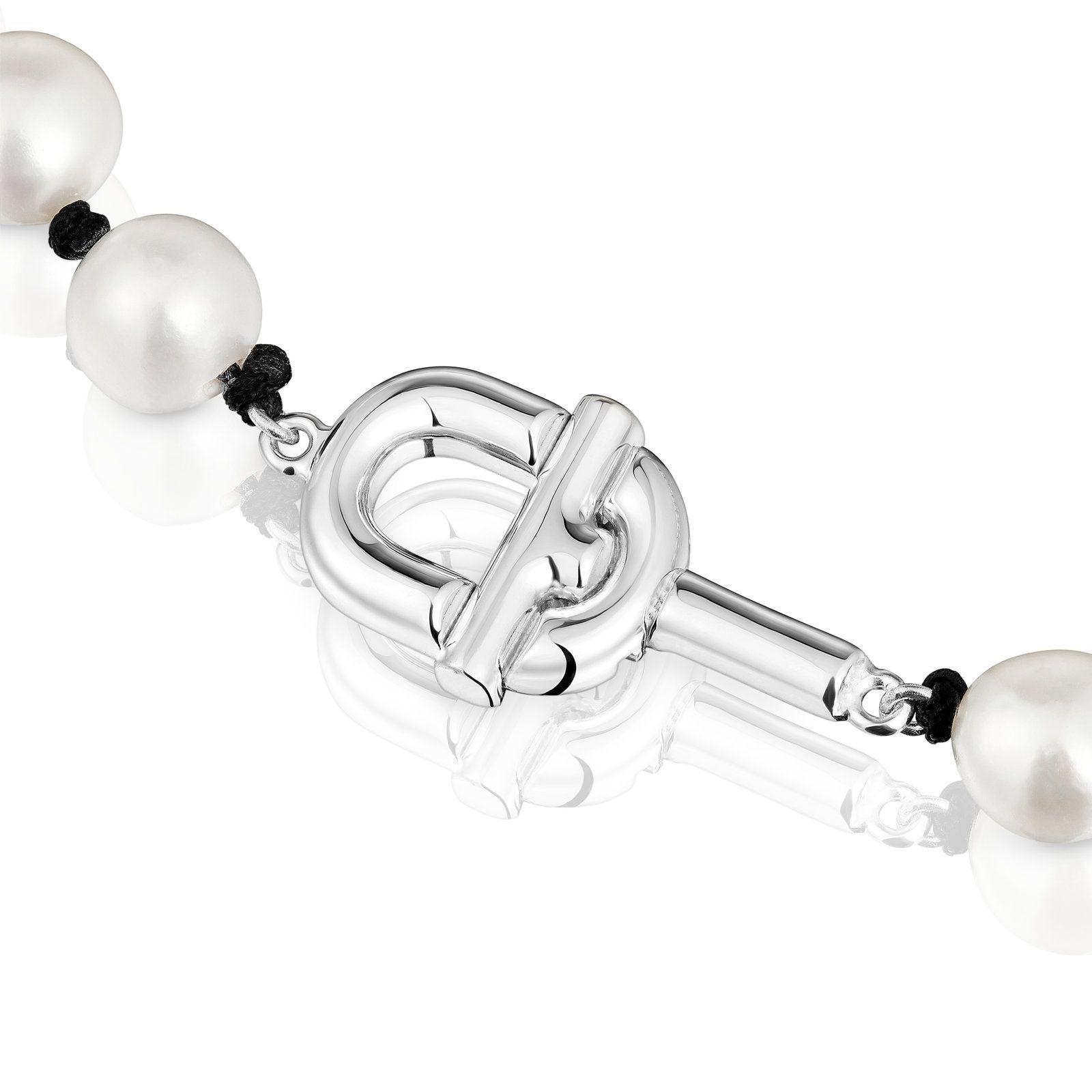 Collar de nylon negro con perlas cultivadas 44 cm-2