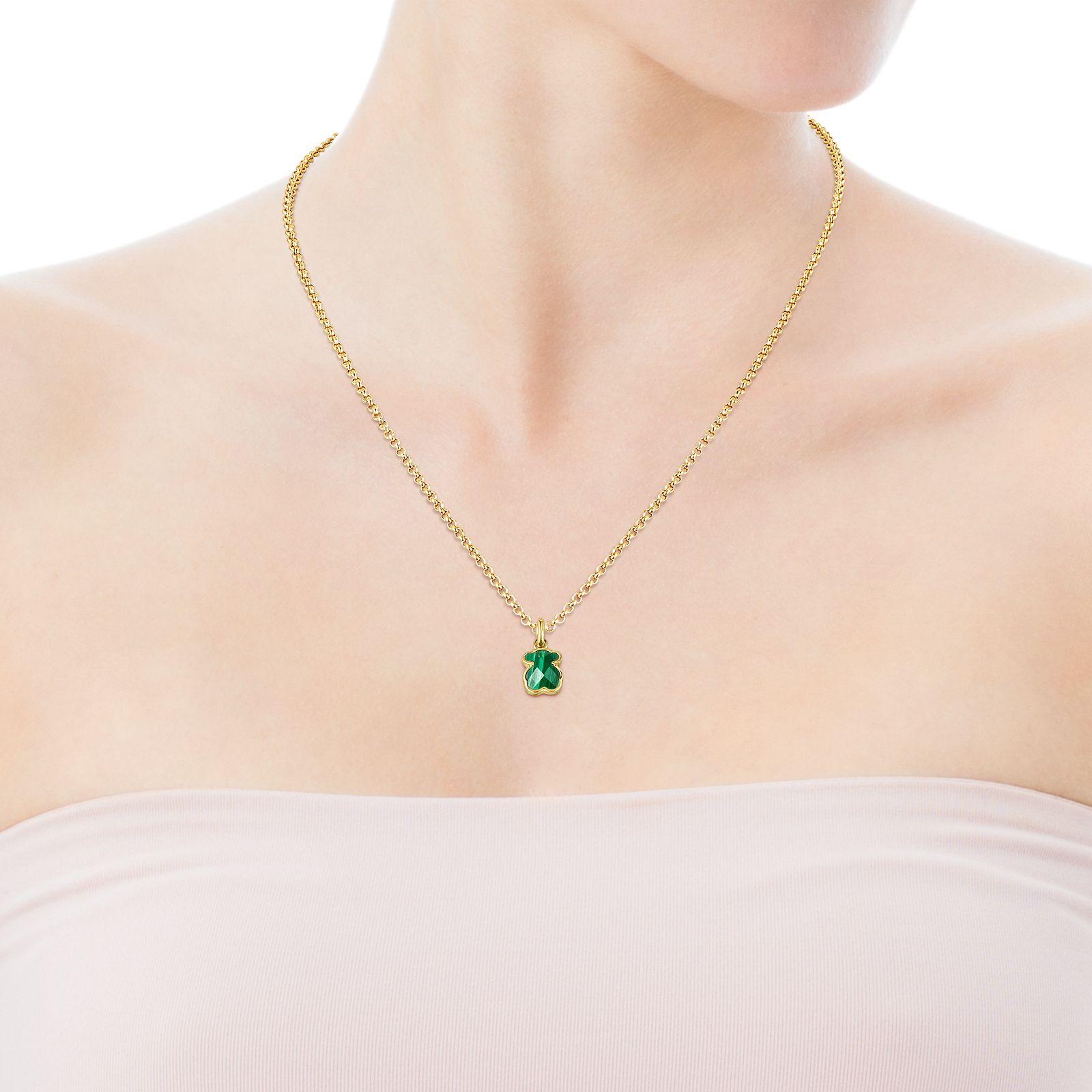 Colgante Icon Color de plata vermeil y malaquita Tous-3