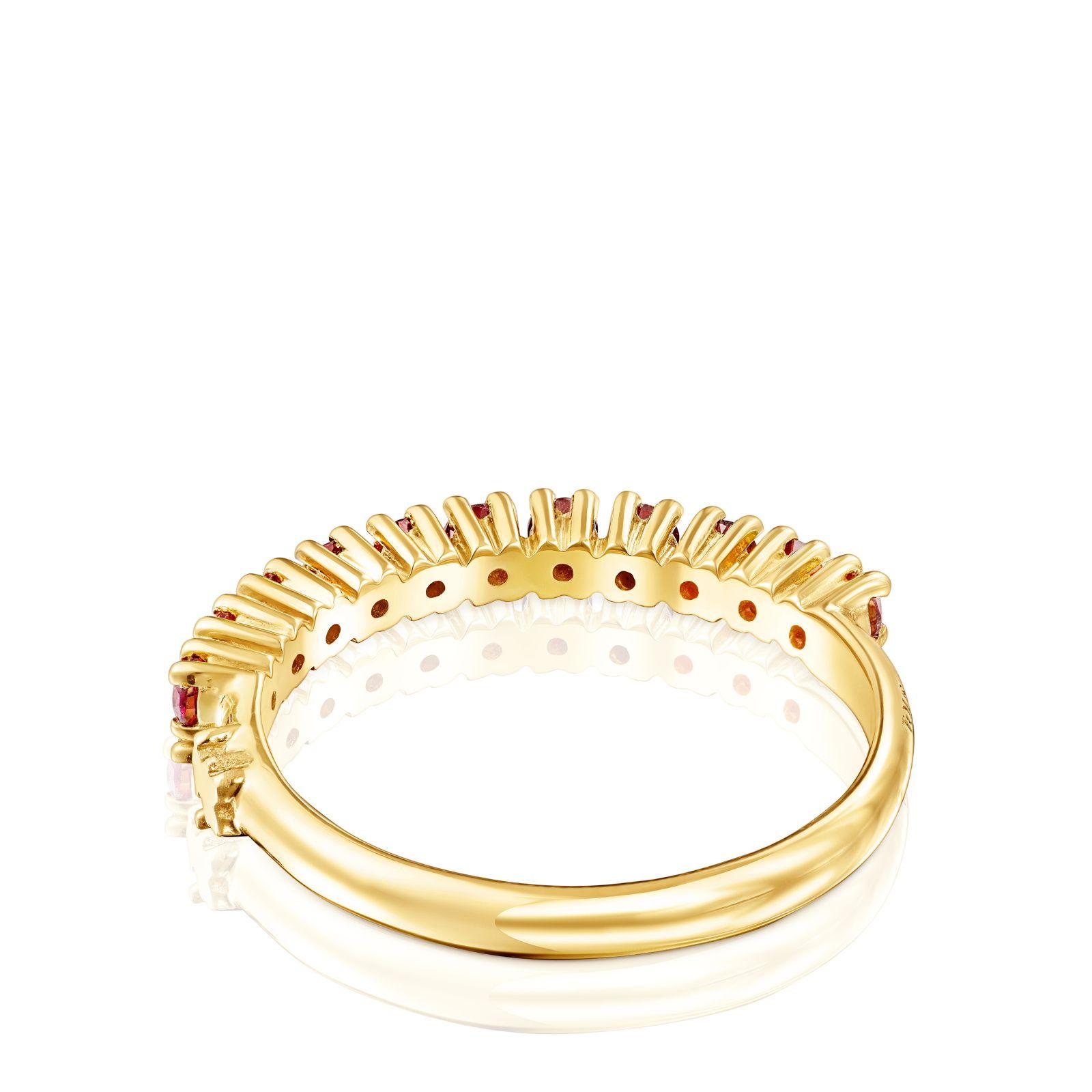 Anillo media alianza de plata vermeil  Straight Tous-2