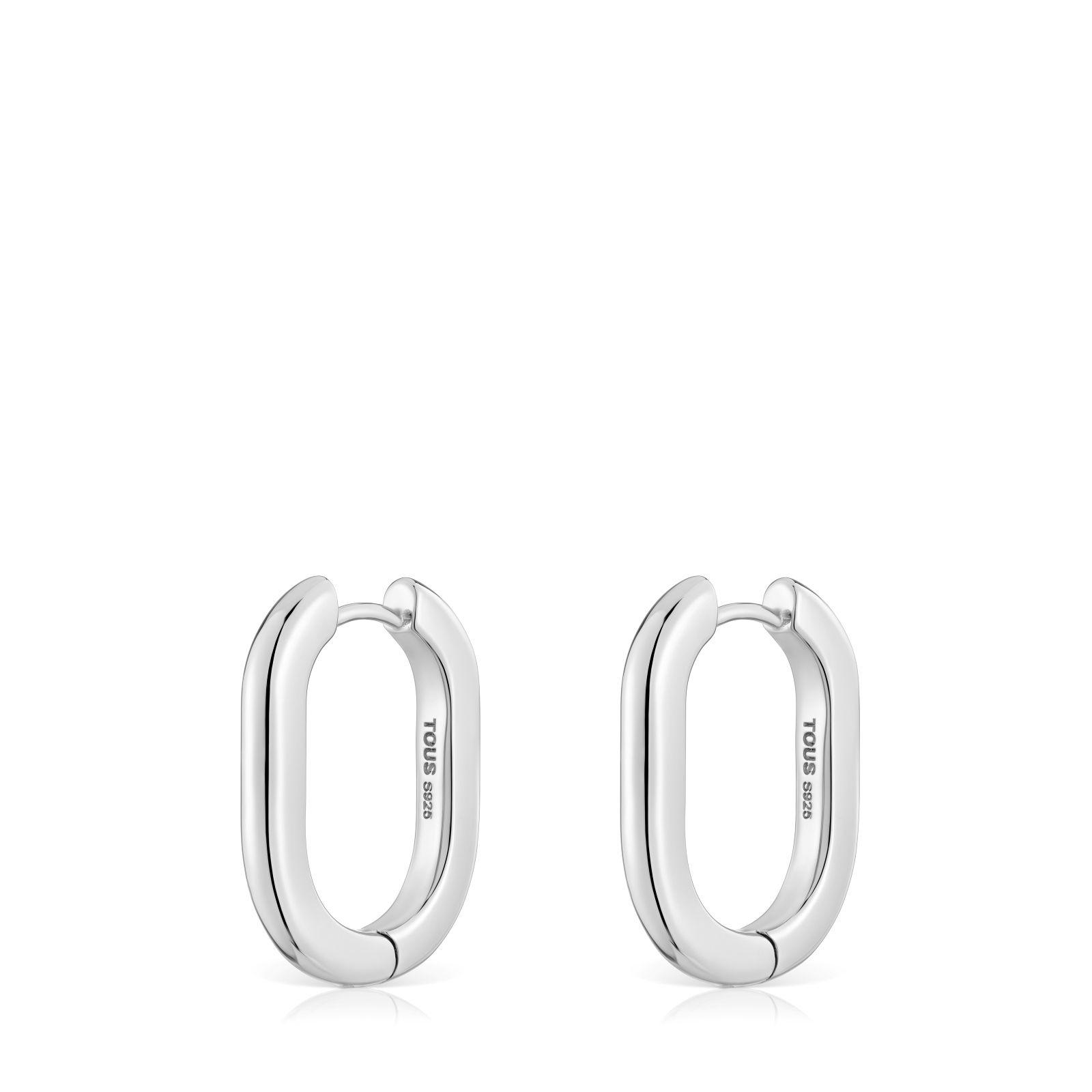 Pendientes aro largos de plata 22 mm Basicos-2