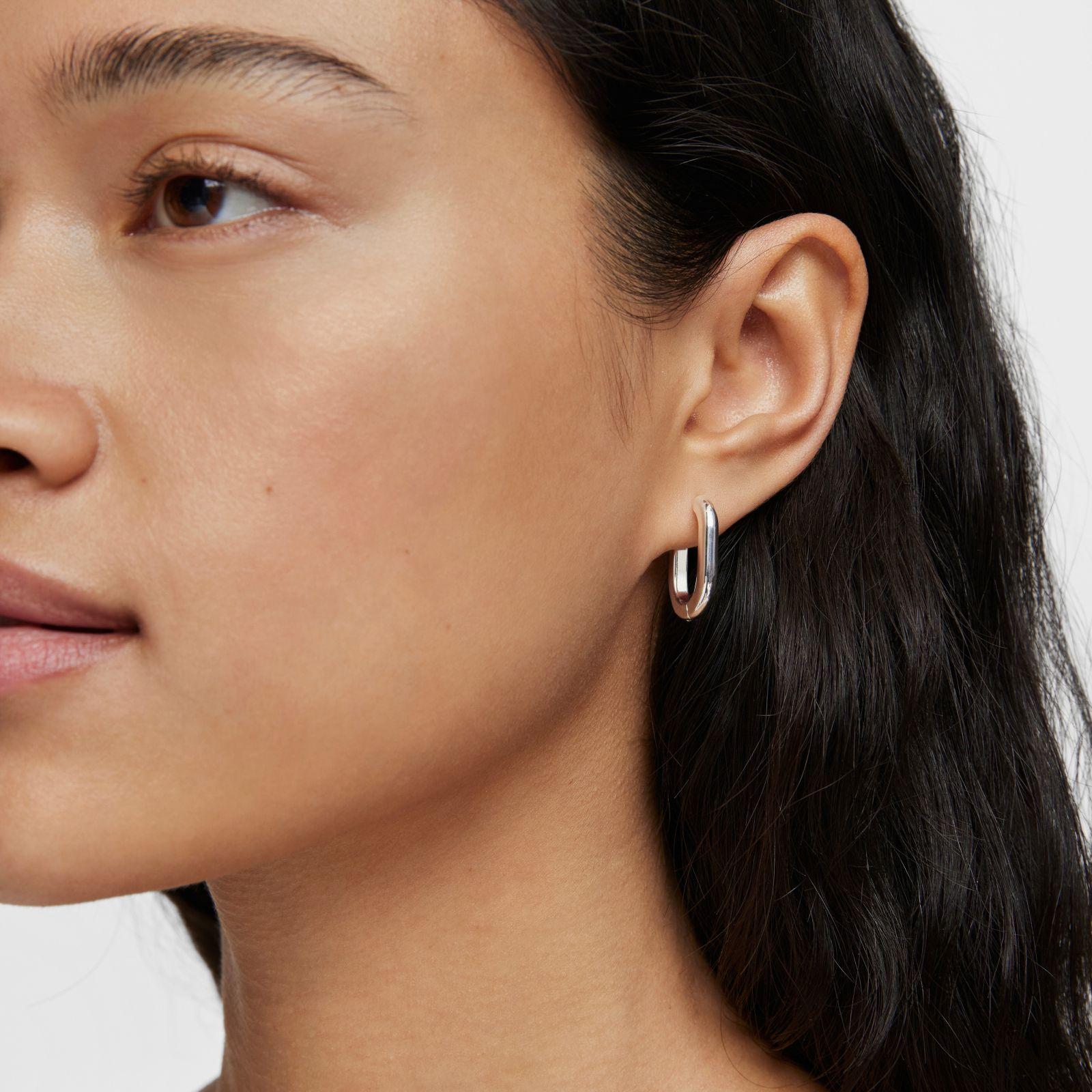 Pendientes aro largos de plata 22 mm Basicos-5