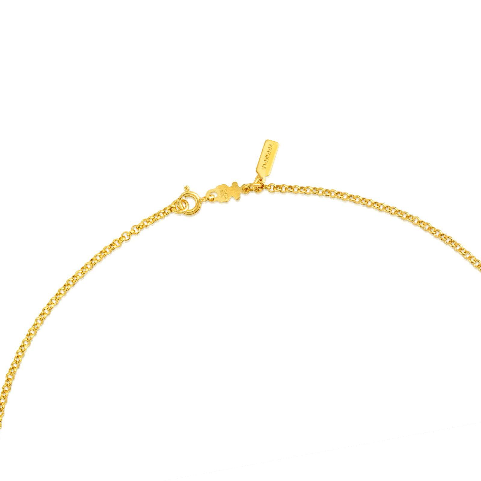 Gargantilla con baño de oro sobre plata con anillas 45 cm-2