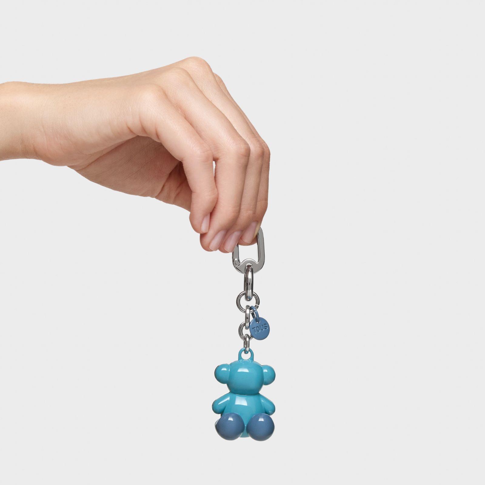 Llavero metal azul cielo y plata Bold Bear-2