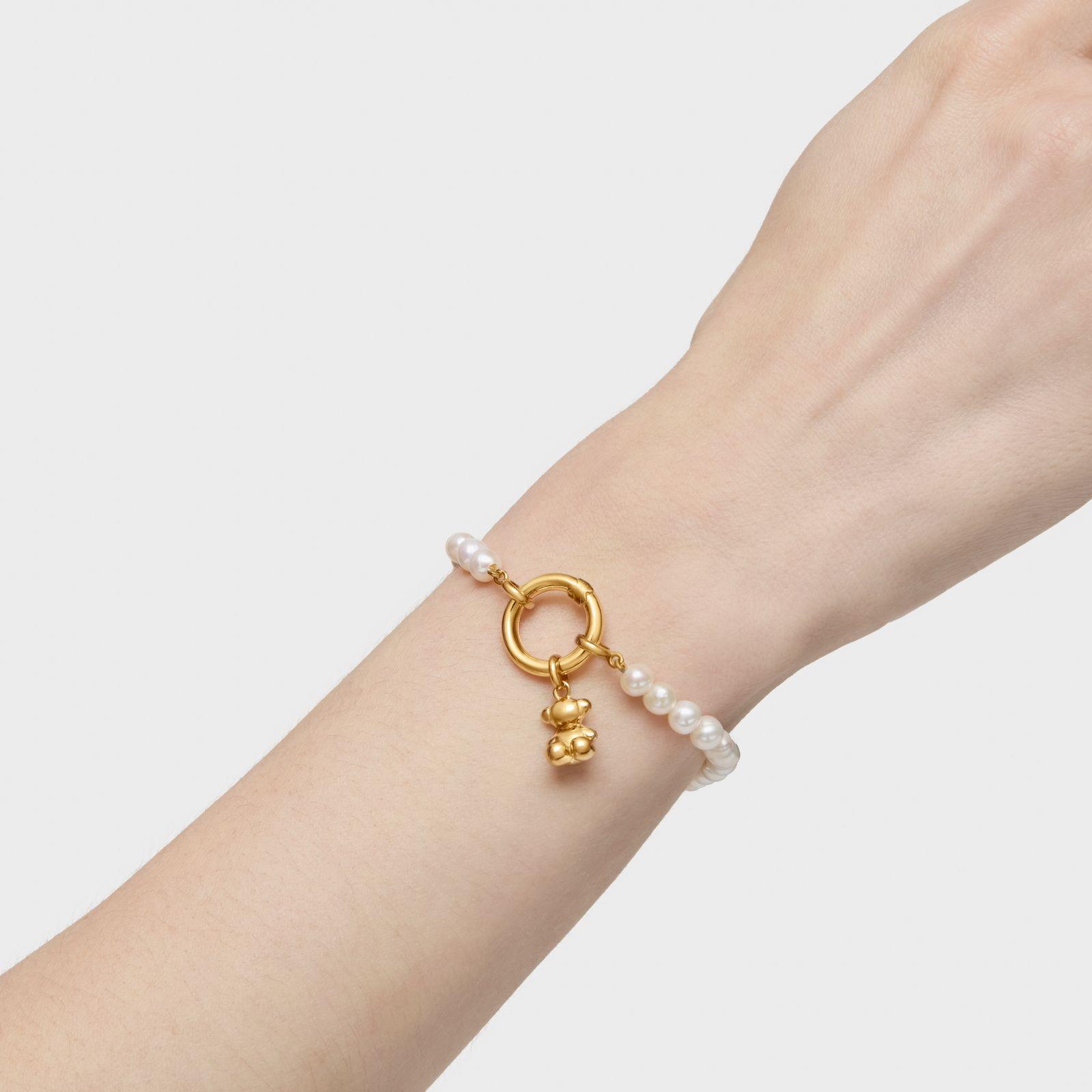 Pulsera con perlas cultivadas y baño de oro de 18 kt sobre plata Hold-4