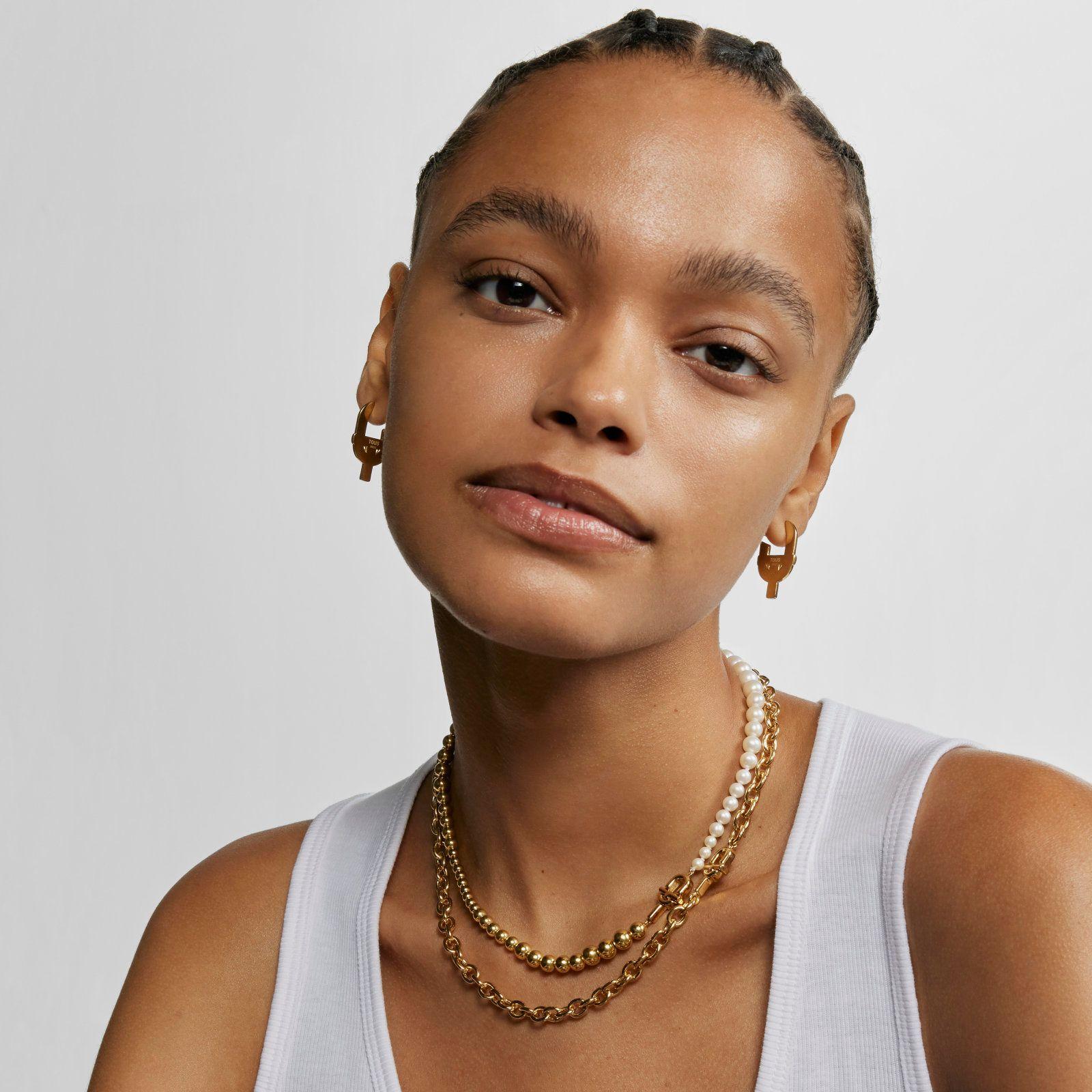 Collar con baño de oro y perlas cultivadas Manifesto-5