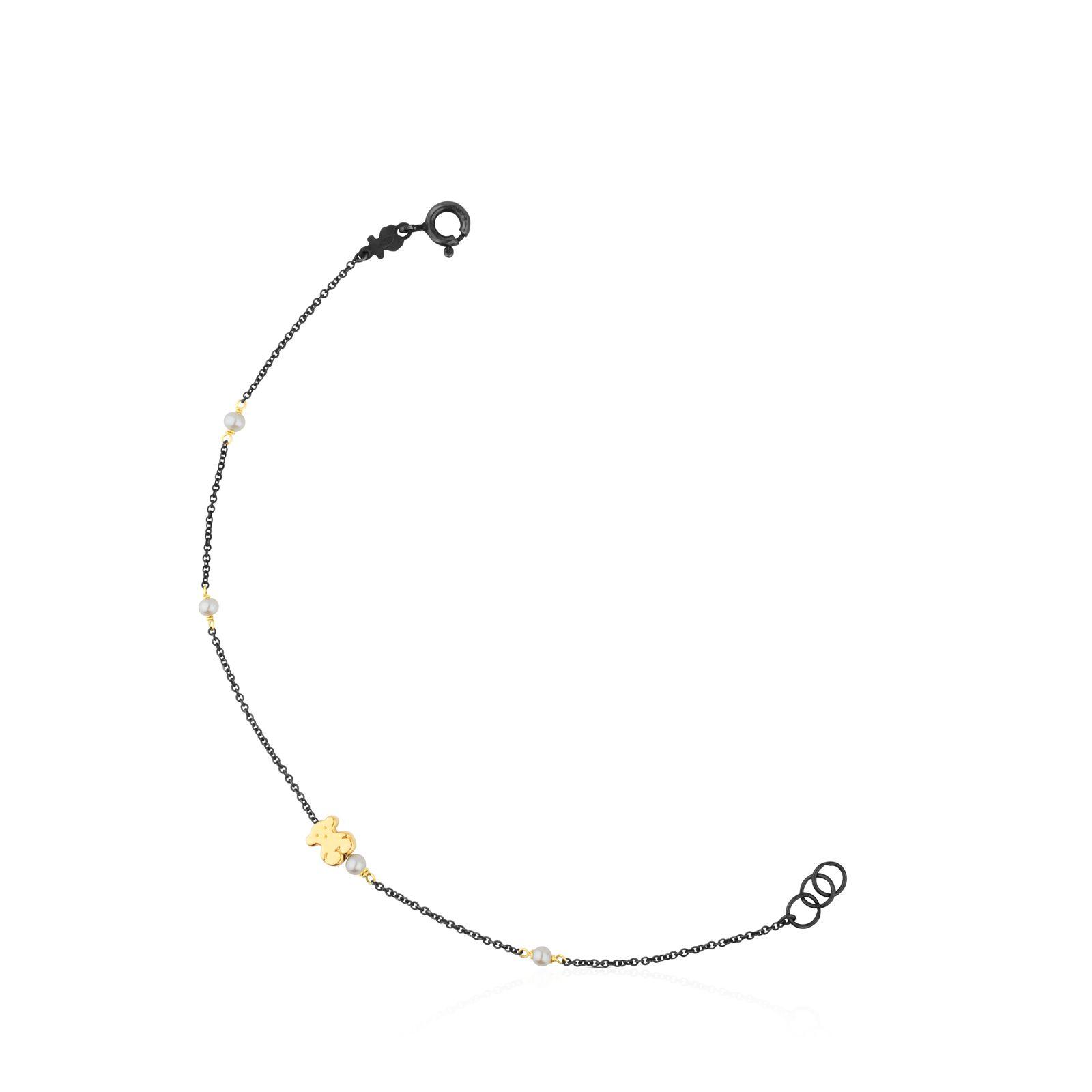 Pulsera Tous Gem Power de Plata Pavonada con Oro y Perlas-2