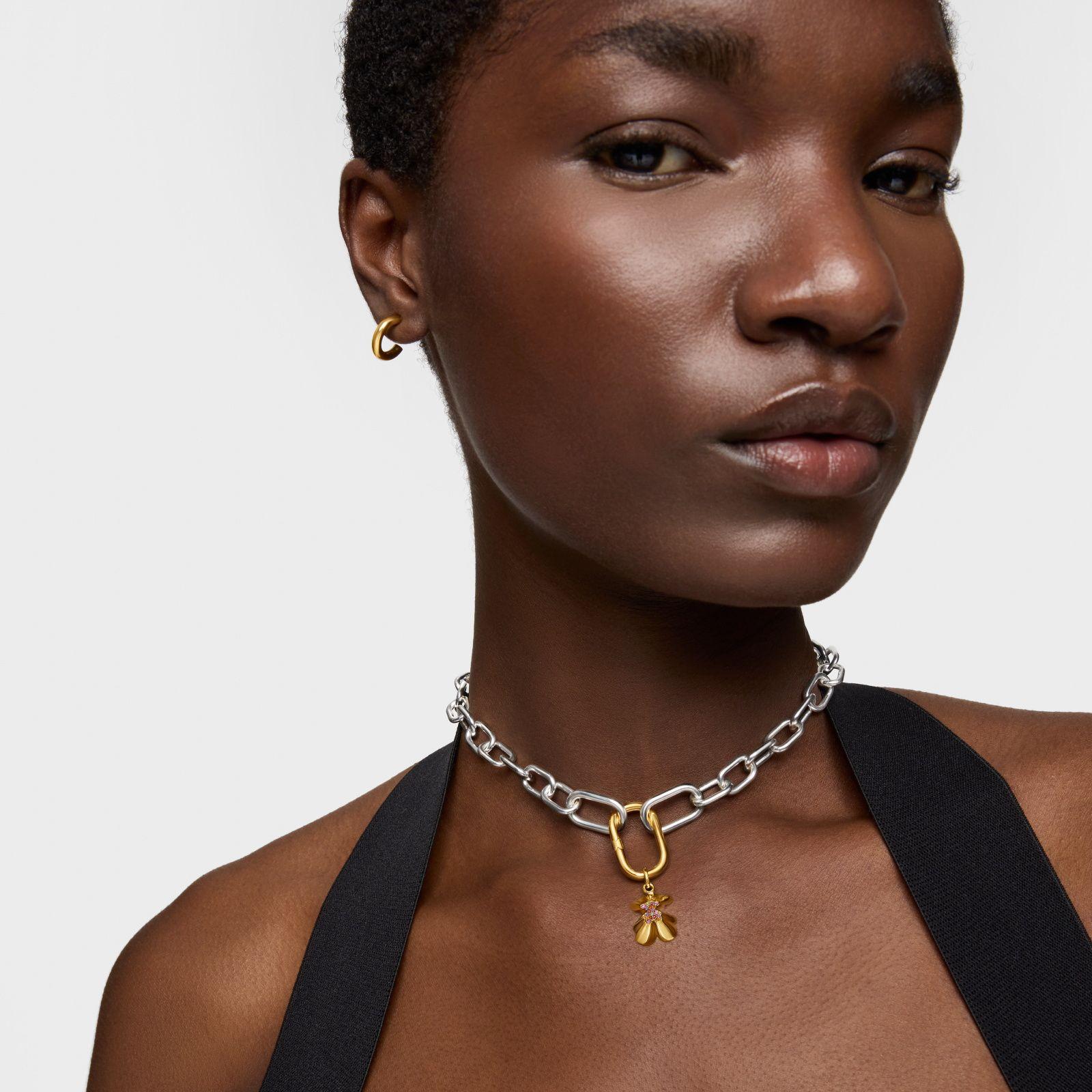 Colgante con baño de oro 18 kt sobre plata oso proyectado y gemas TOUS Sweet 40s-4