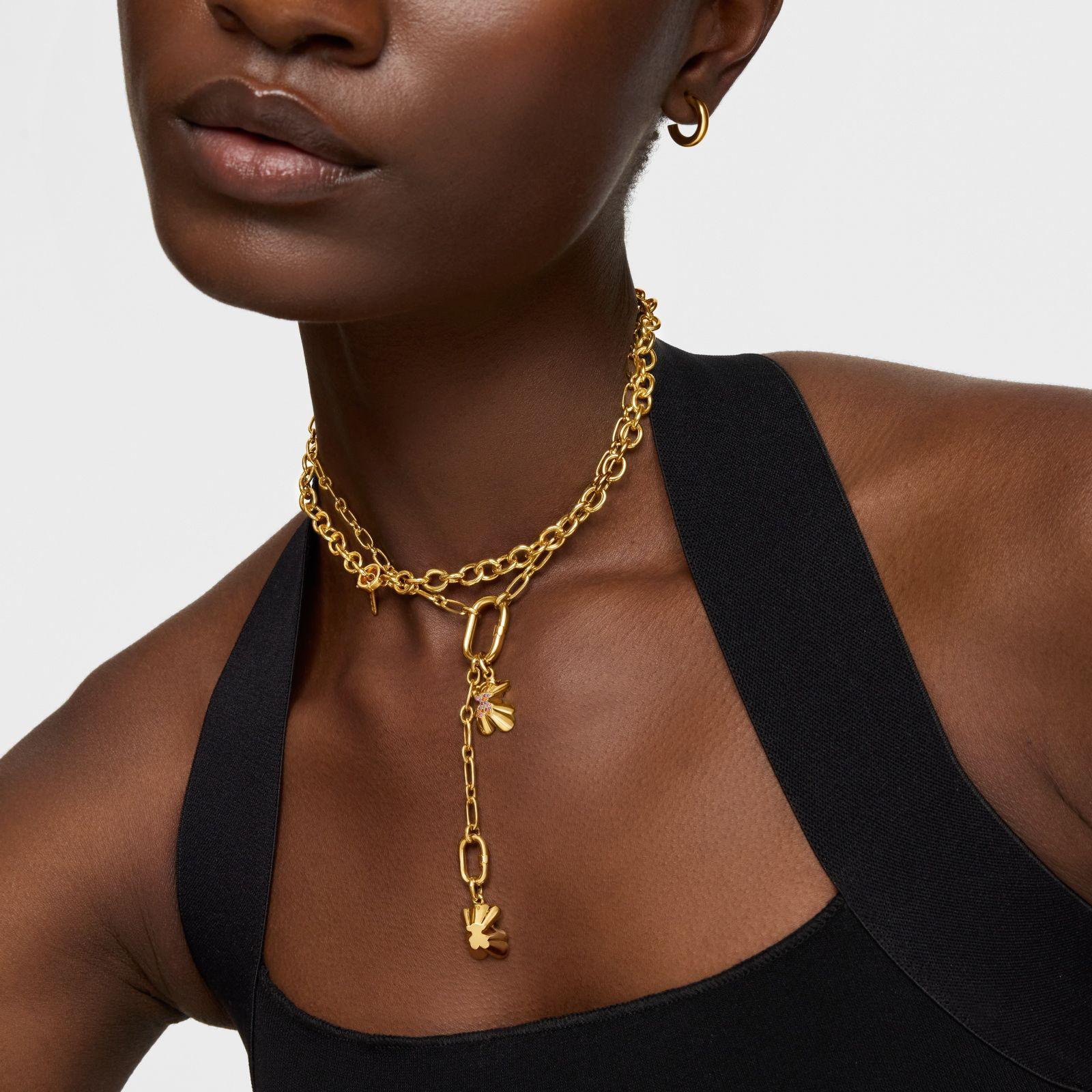 Colgante con baño de oro 18 kt sobre plata oso proyectado y gemas TOUS Sweet 40s-5