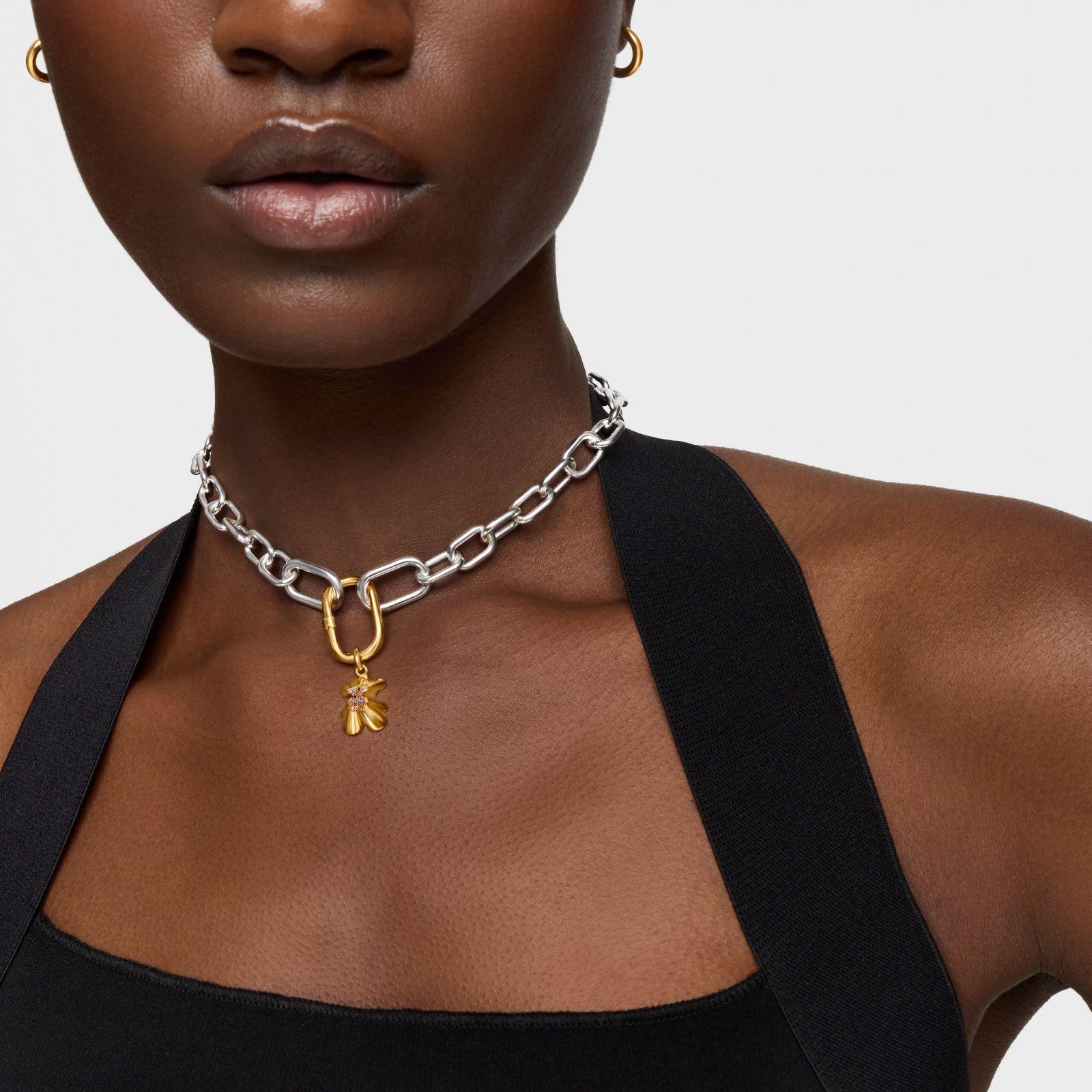 Colgante con baño de oro 18 kt sobre plata oso proyectado y gemas TOUS Sweet 40s-6