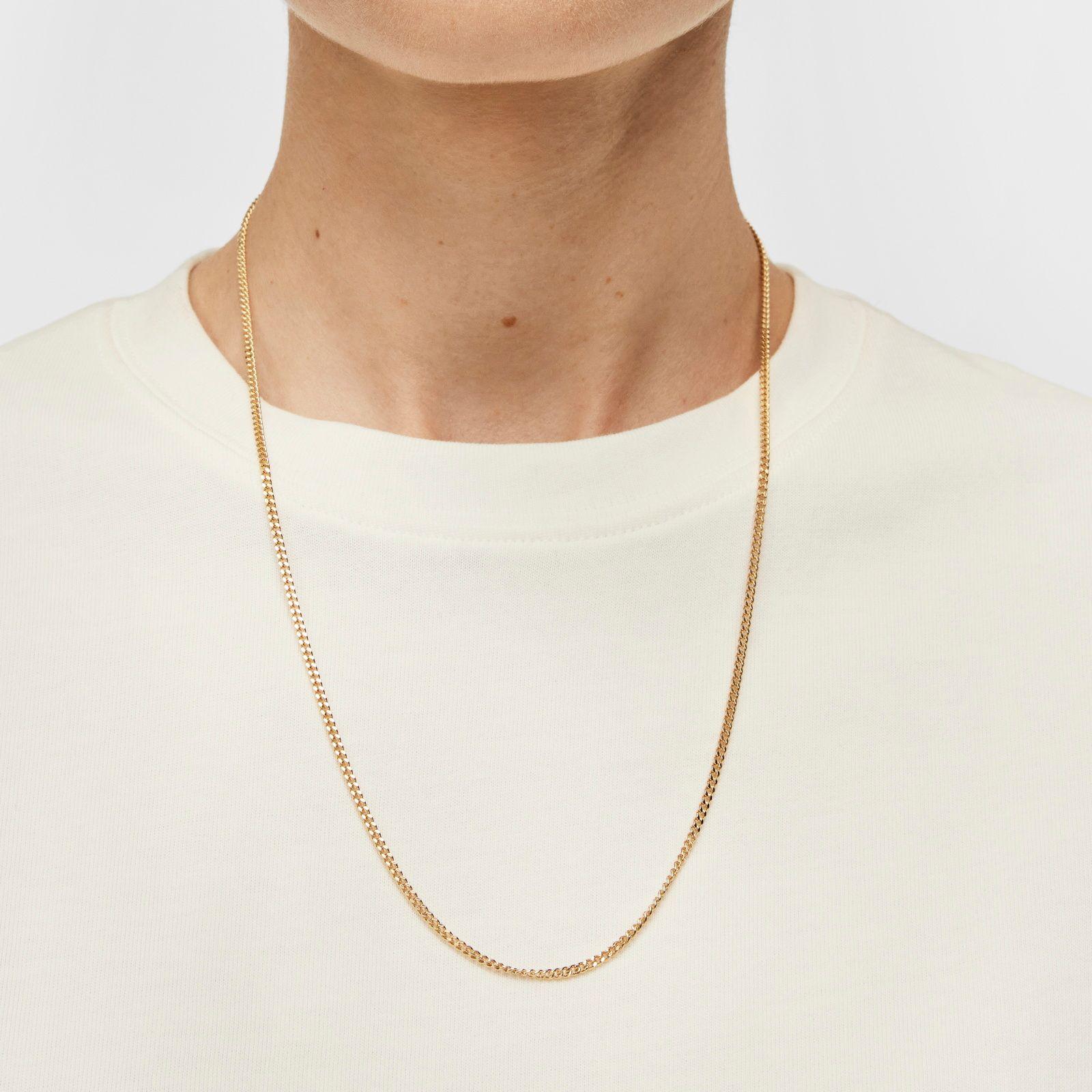 Cadena con baño de oro de 18 kt sobre plata cordón, 60 cm-3