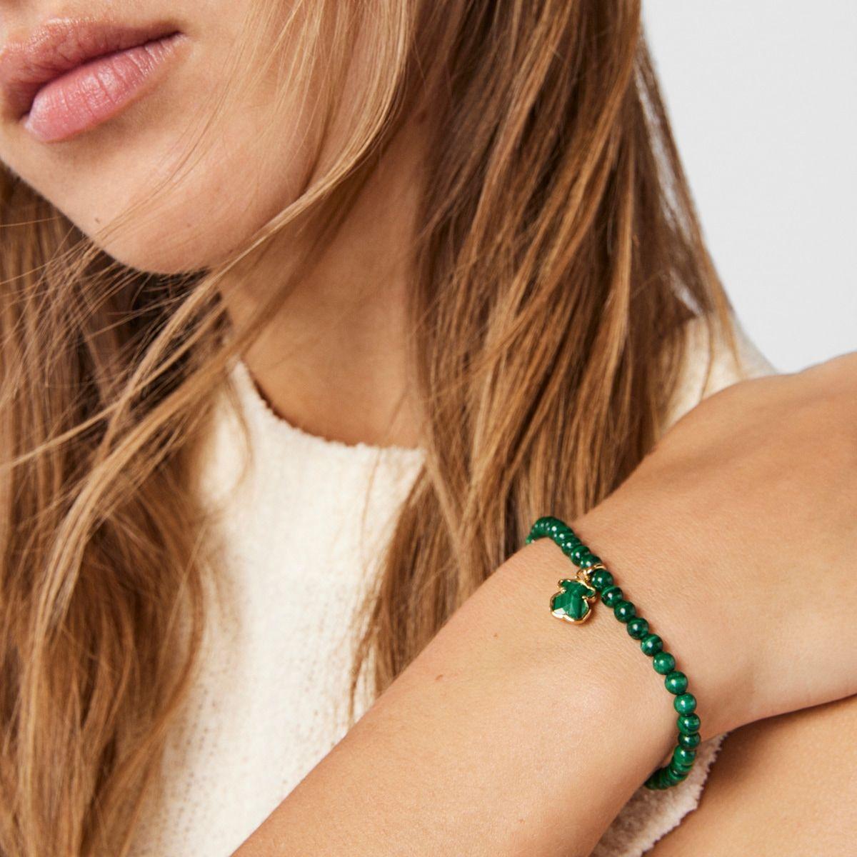 Pulsera Icon Color de plata vermeil y malaquita Tous-2