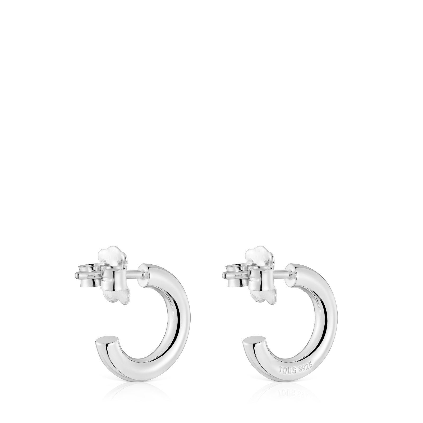 Pendientes aro cortos de plata 8 mm Basicos-2