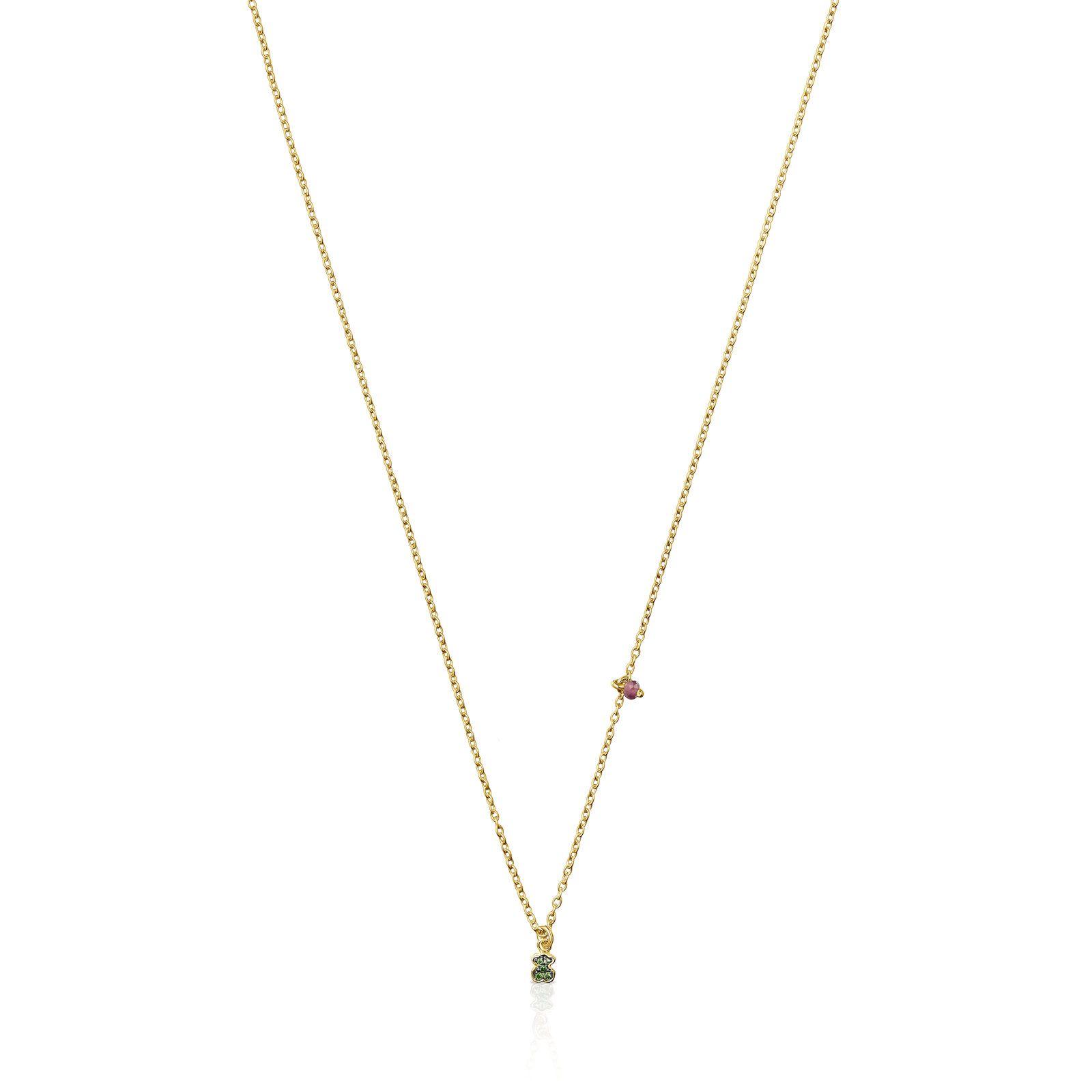 Collar de Vermeil con oso de cromodiópsidos TOUS New Motif-0