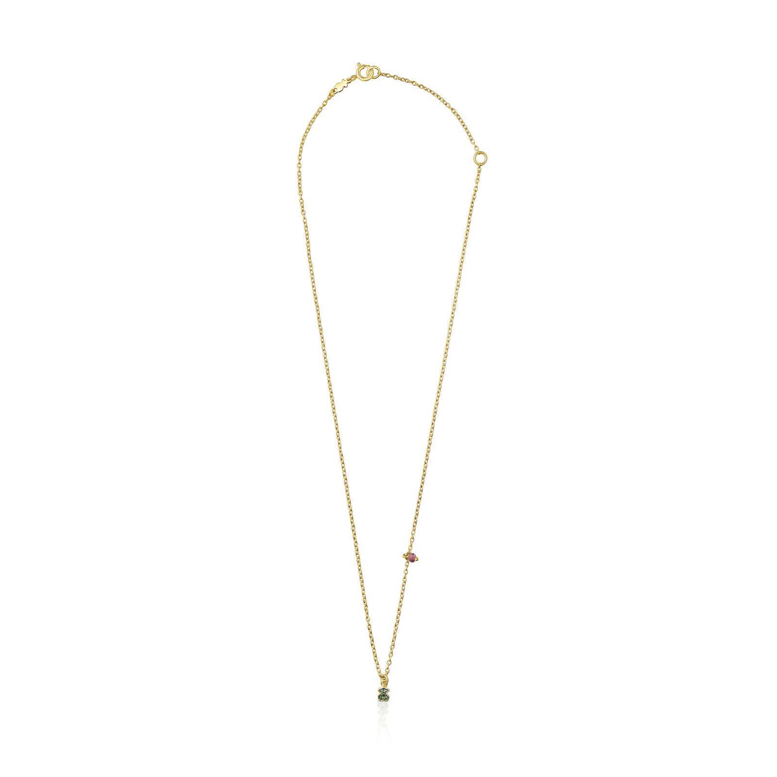 Collar de Vermeil con oso de cromodiópsidos TOUS New Motif-1