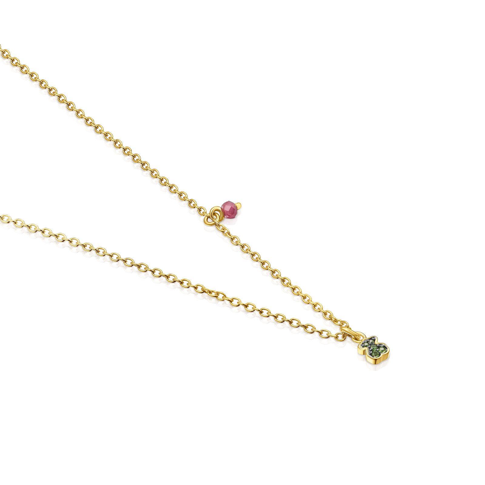 Collar de Vermeil con oso de cromodiópsidos TOUS New Motif-2