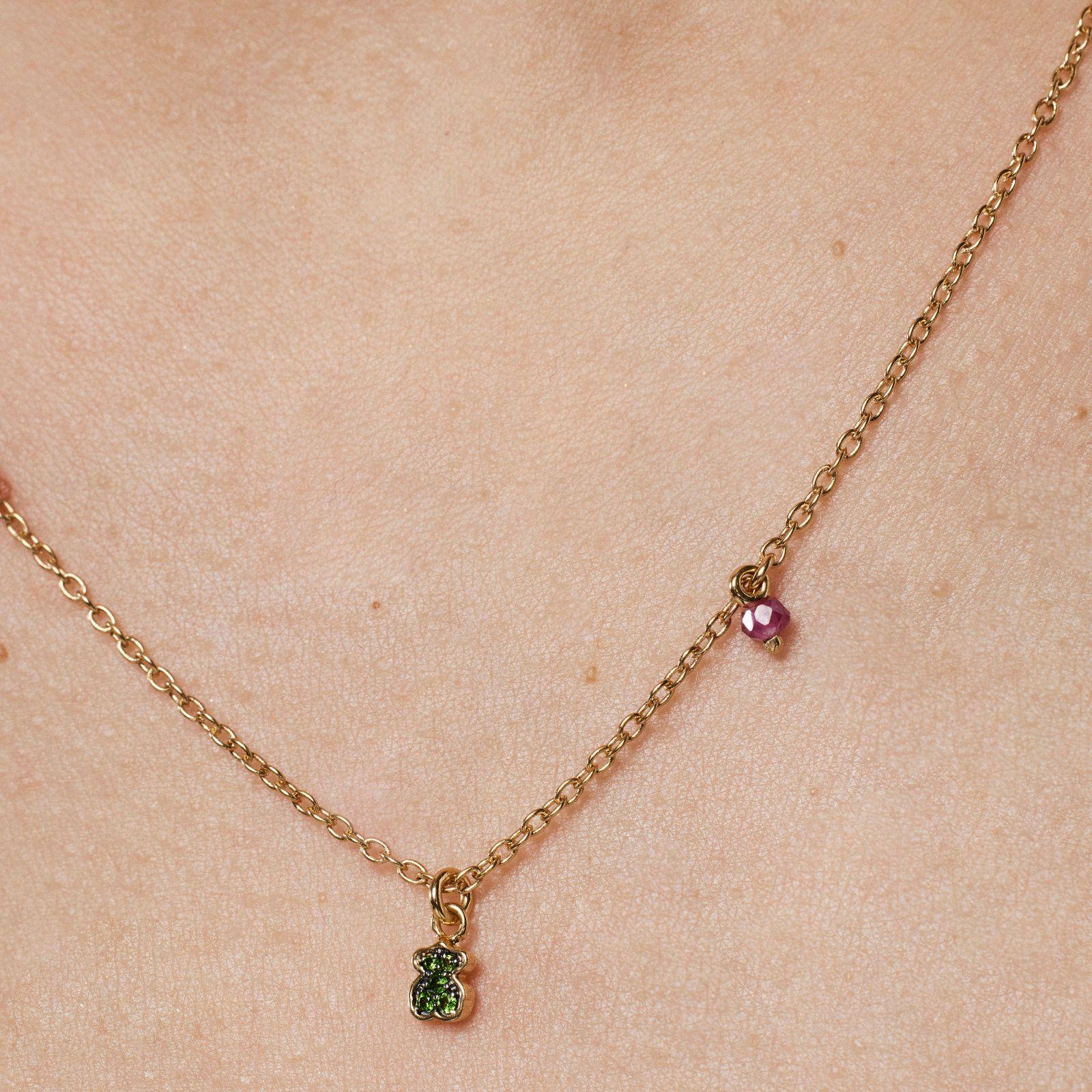 Collar de Vermeil con oso de cromodiópsidos TOUS New Motif-5
