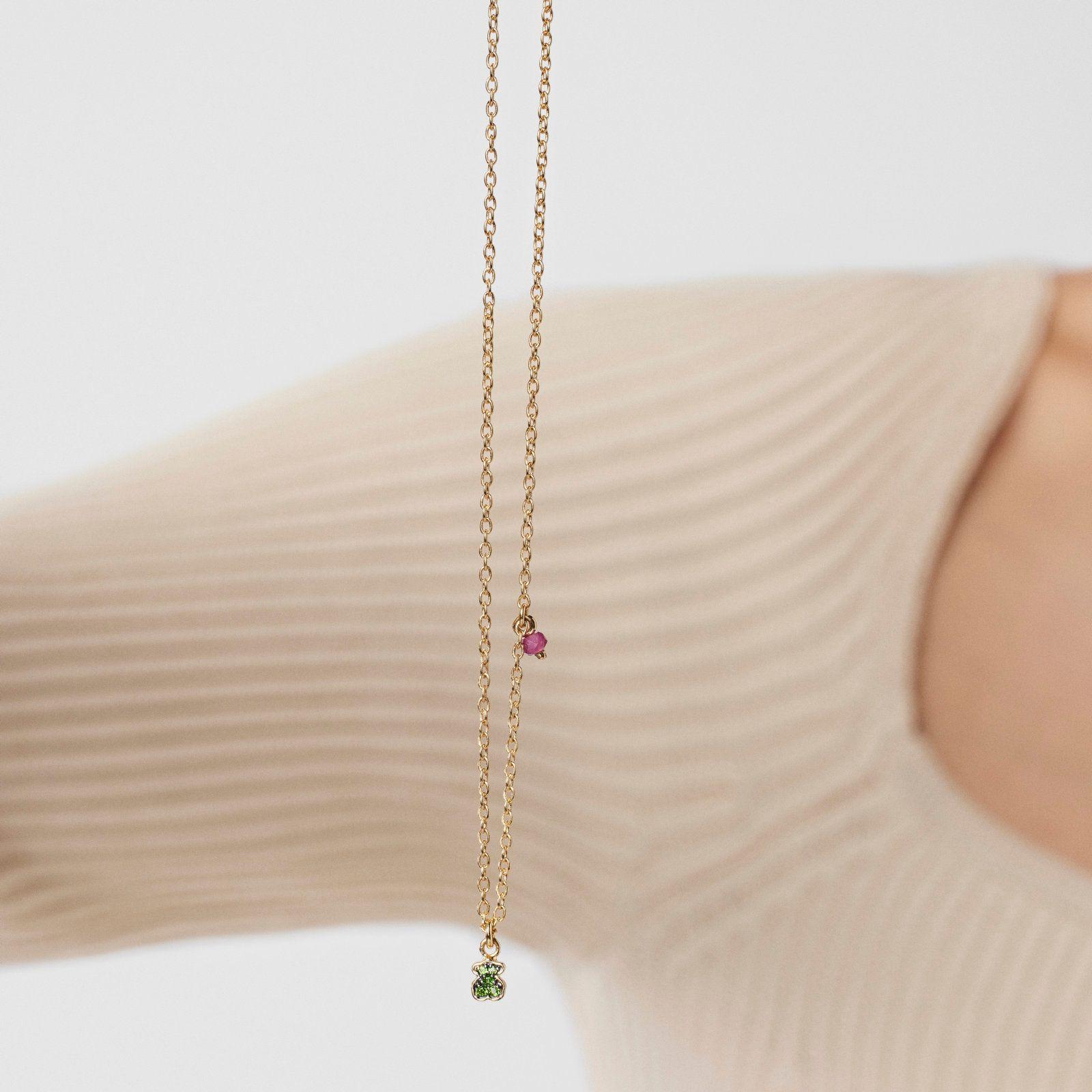 Collar de Vermeil con oso de cromodiópsidos TOUS New Motif-6