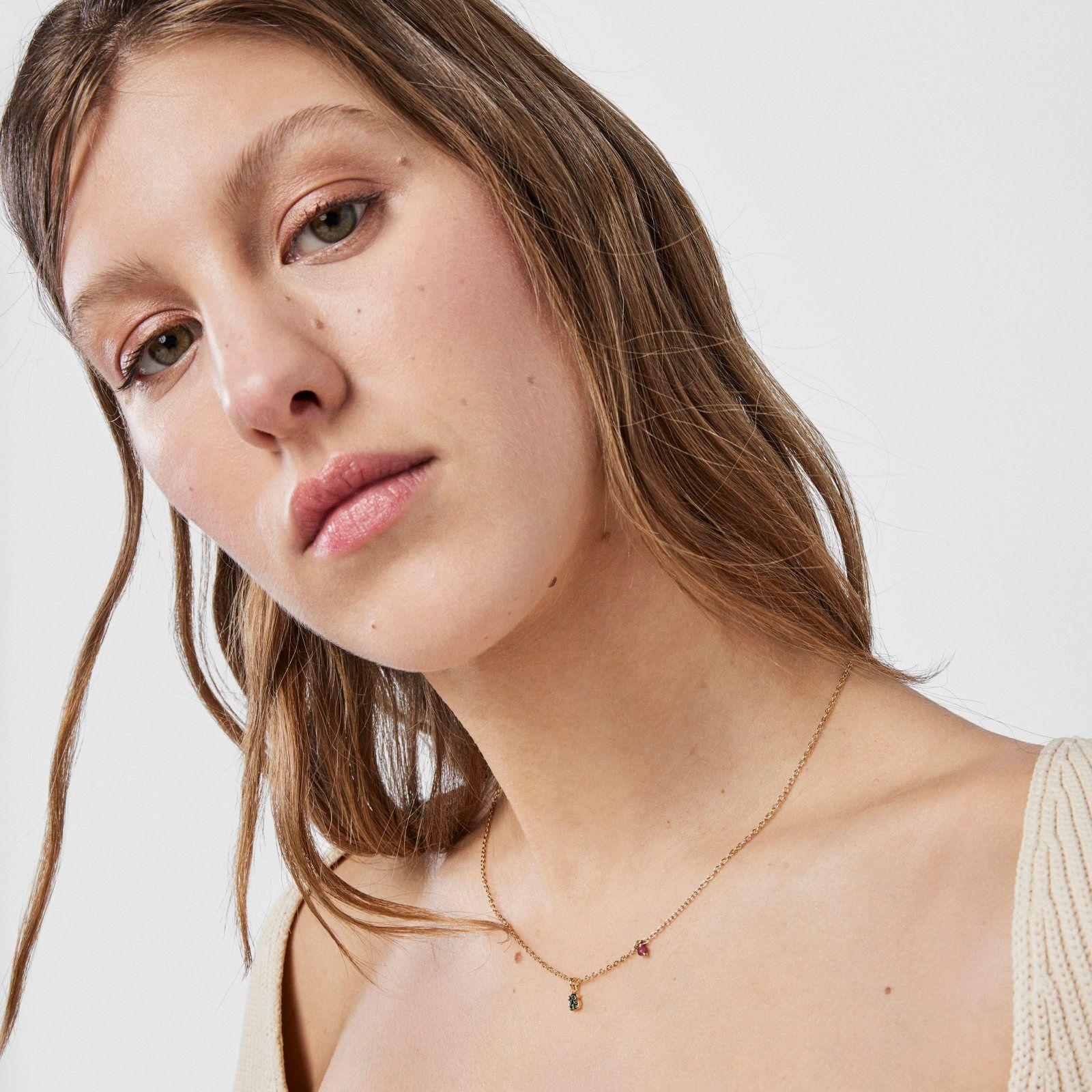 Collar de Vermeil con oso de cromodiópsidos TOUS New Motif-7