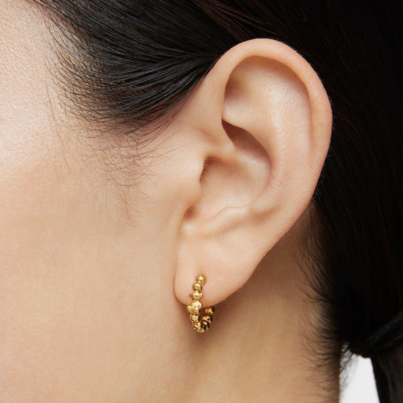 Pendientes de aro con baño de oro de 18 kt sobre plata Gloss-5