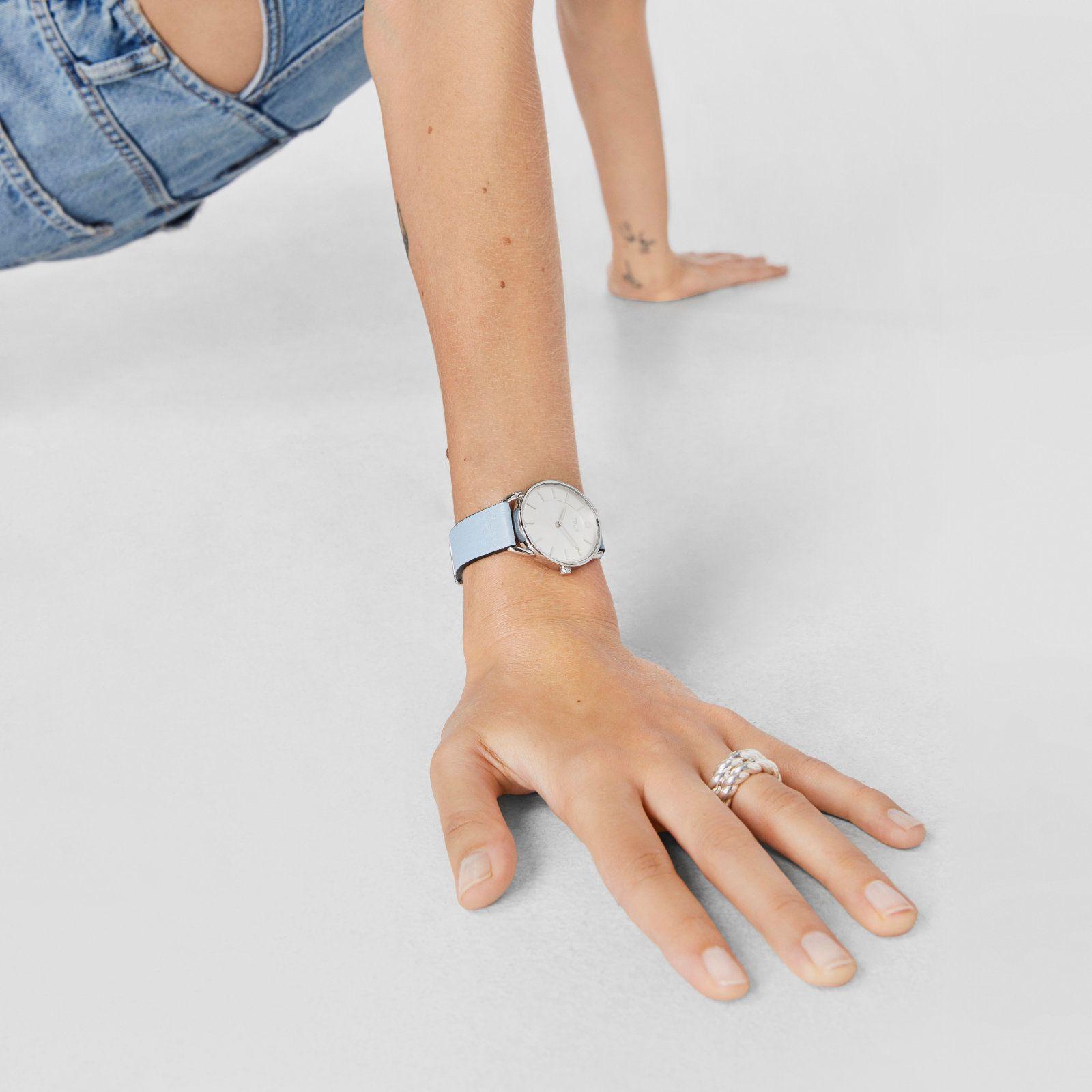 Reloj analógico Dai XL con correa de piel Kaos azul Tous-3