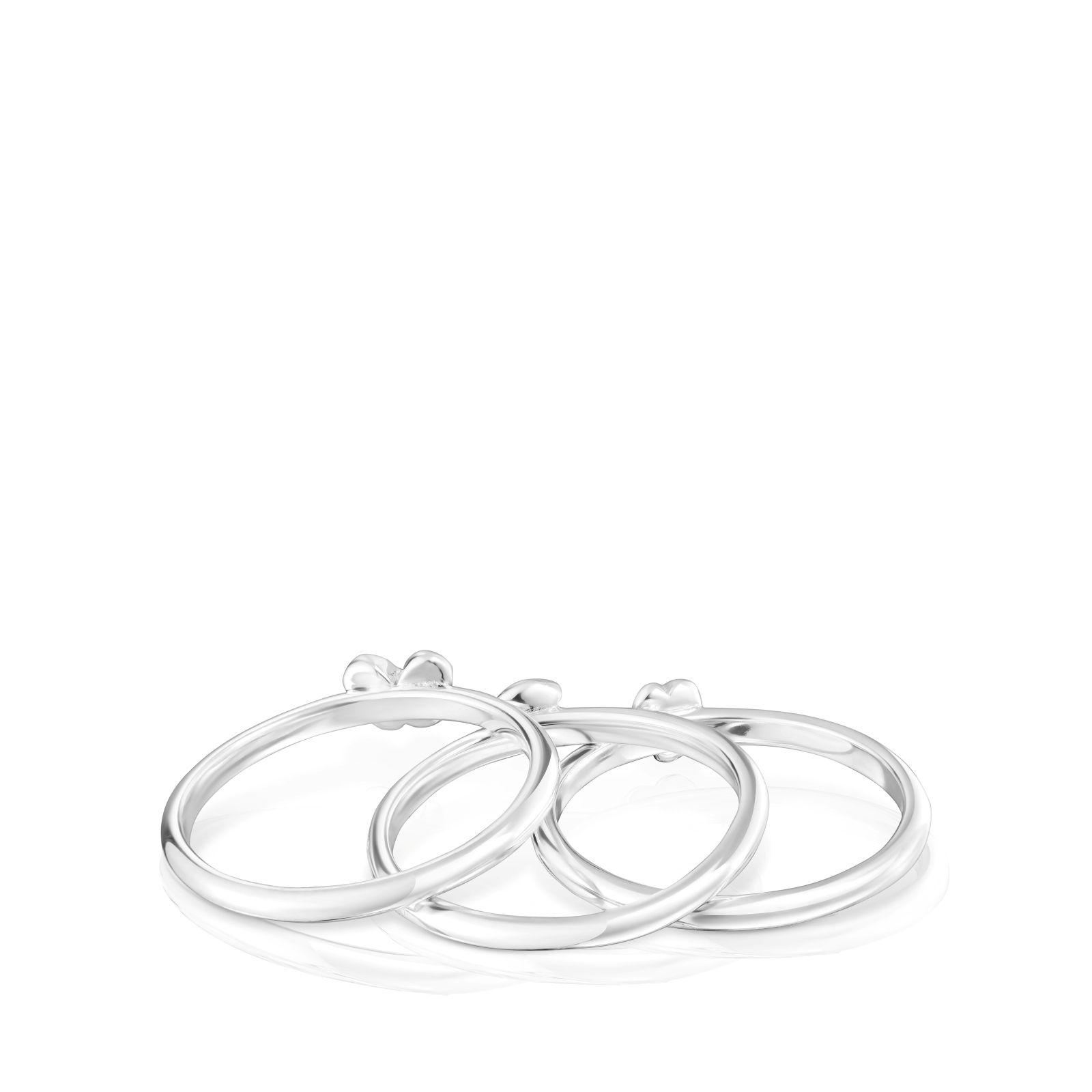 Pack de tres anillos de plata motivos Bold Motif Tous-1